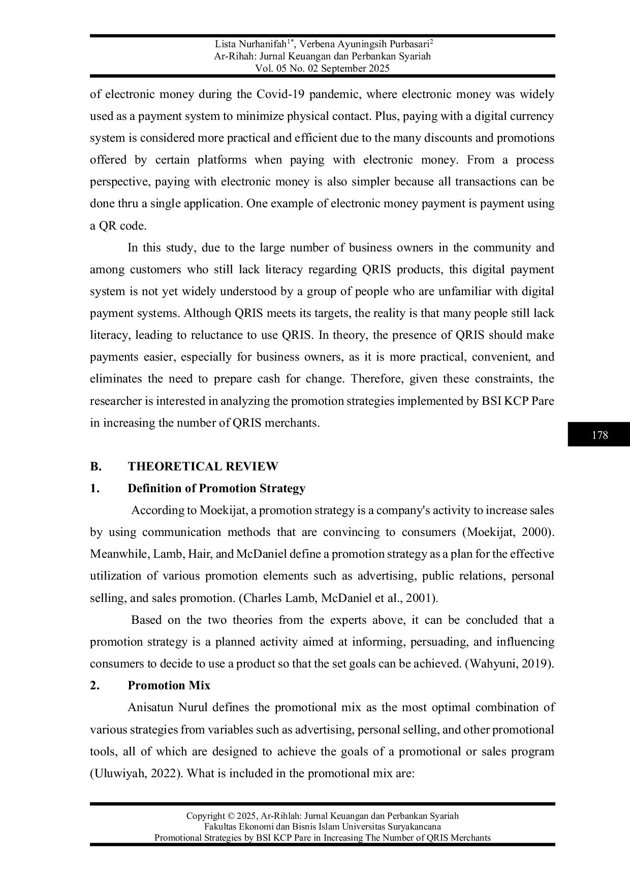 JURIS Promotional Strategies by BSI KCP Pare in Increasing the Number of QRIS Merchants