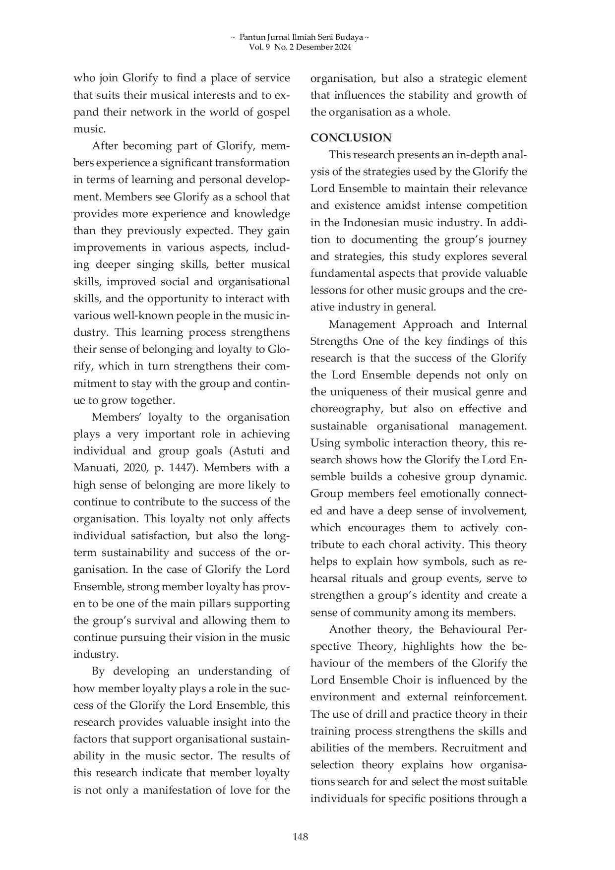 JURIS Glorify the Lord Ensemble s Existence and Strategy in the Indonesian Music Industry