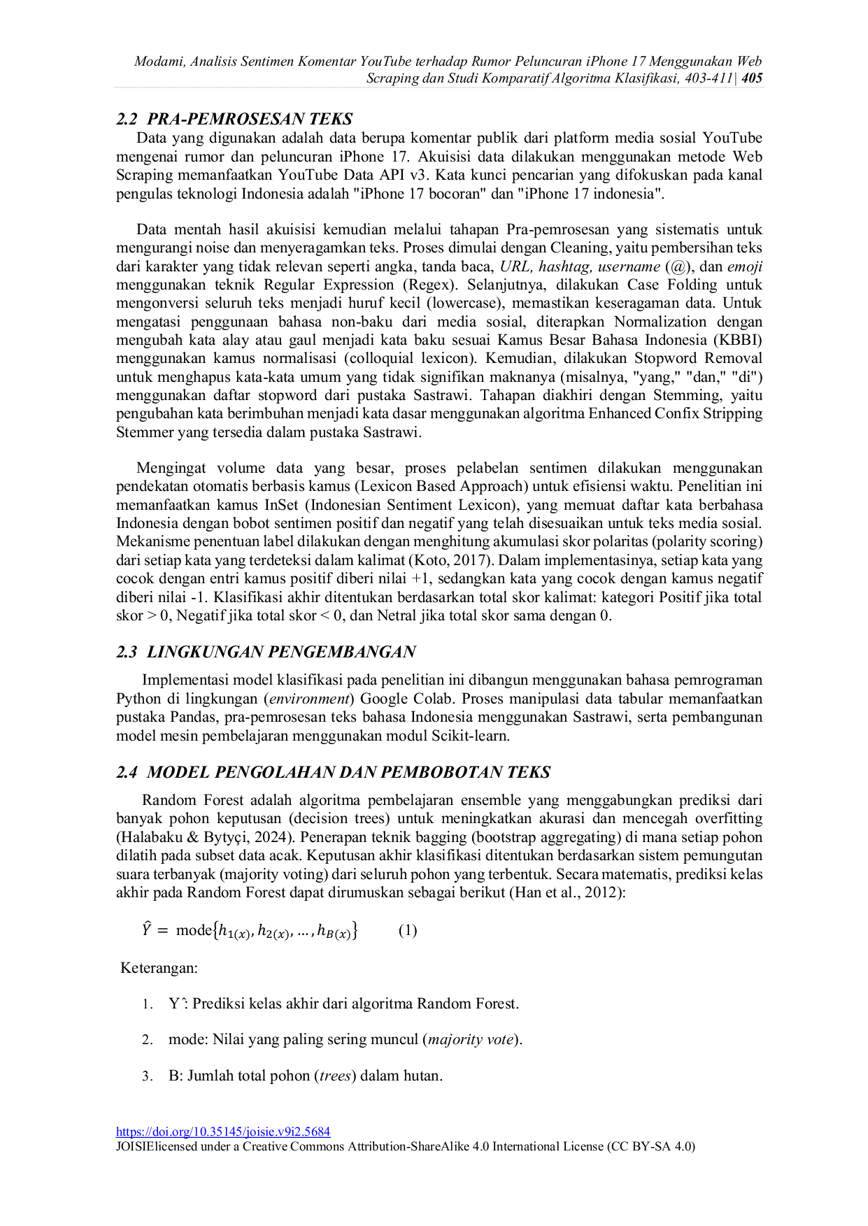 JURIS Analisis Sentimen Komentar YouTube terhadap Rumor Peluncuran iPhone 17 Menggunakan Web Scraping dan Studi Komparatif Algoritma Klasifikasi
