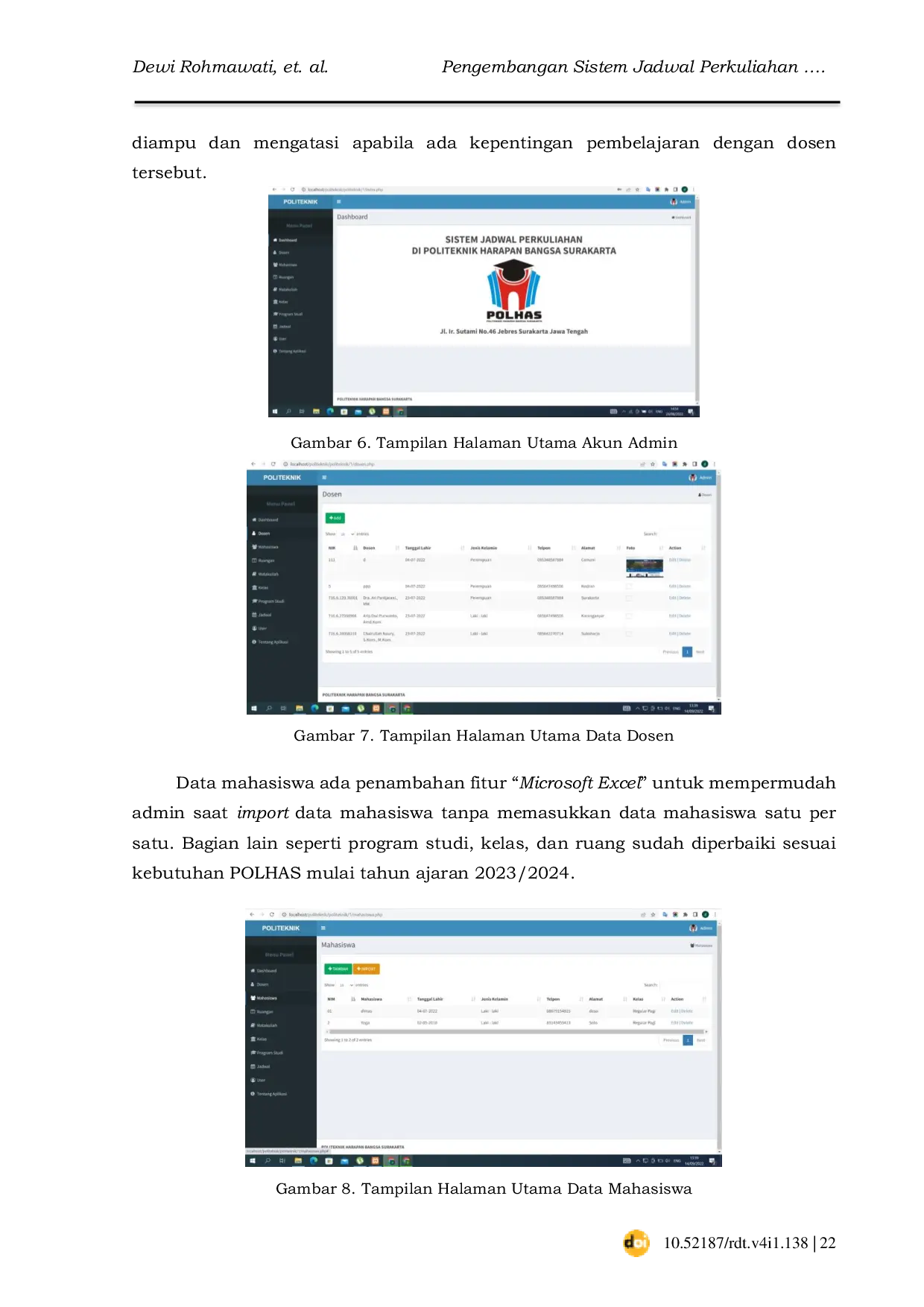 JURIS The Development of Lecture Schedule System in Politeknik Harapan Bangsa Surakarta