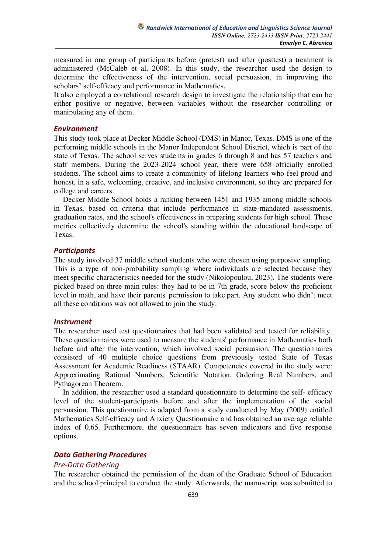 JURIS Social Persuasion A Strategy in Optimizing Students Self Efficacy and Mathematics Performance