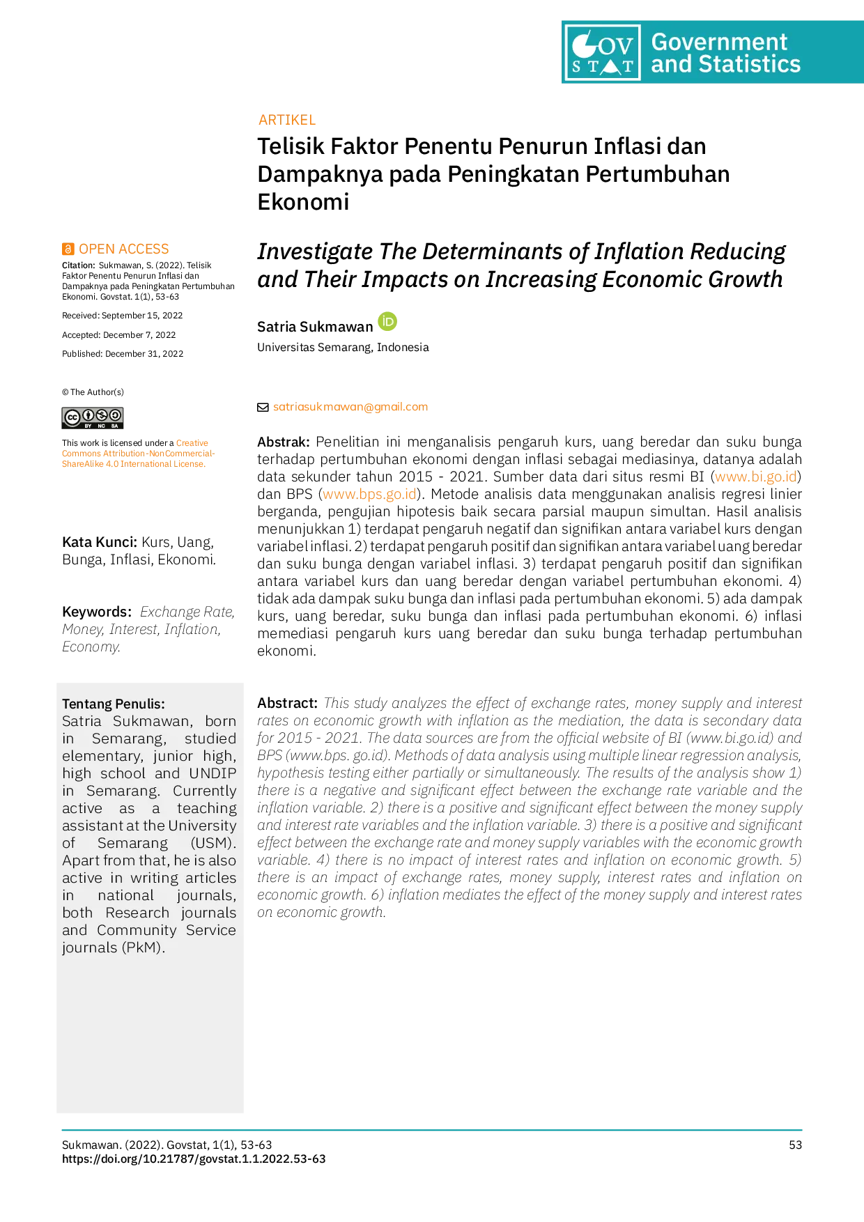 JURIS Investigate The Determinants of Inflation Reducing and Their Impacts on Increasing Economic Growth