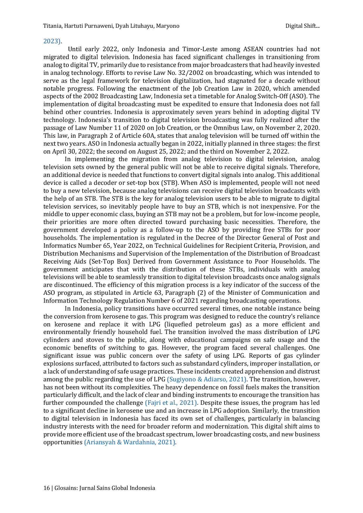 JURIS Digital Shift An Evaluation of Indonesia s TV Digitalization Policy Implementation for Low Income Families