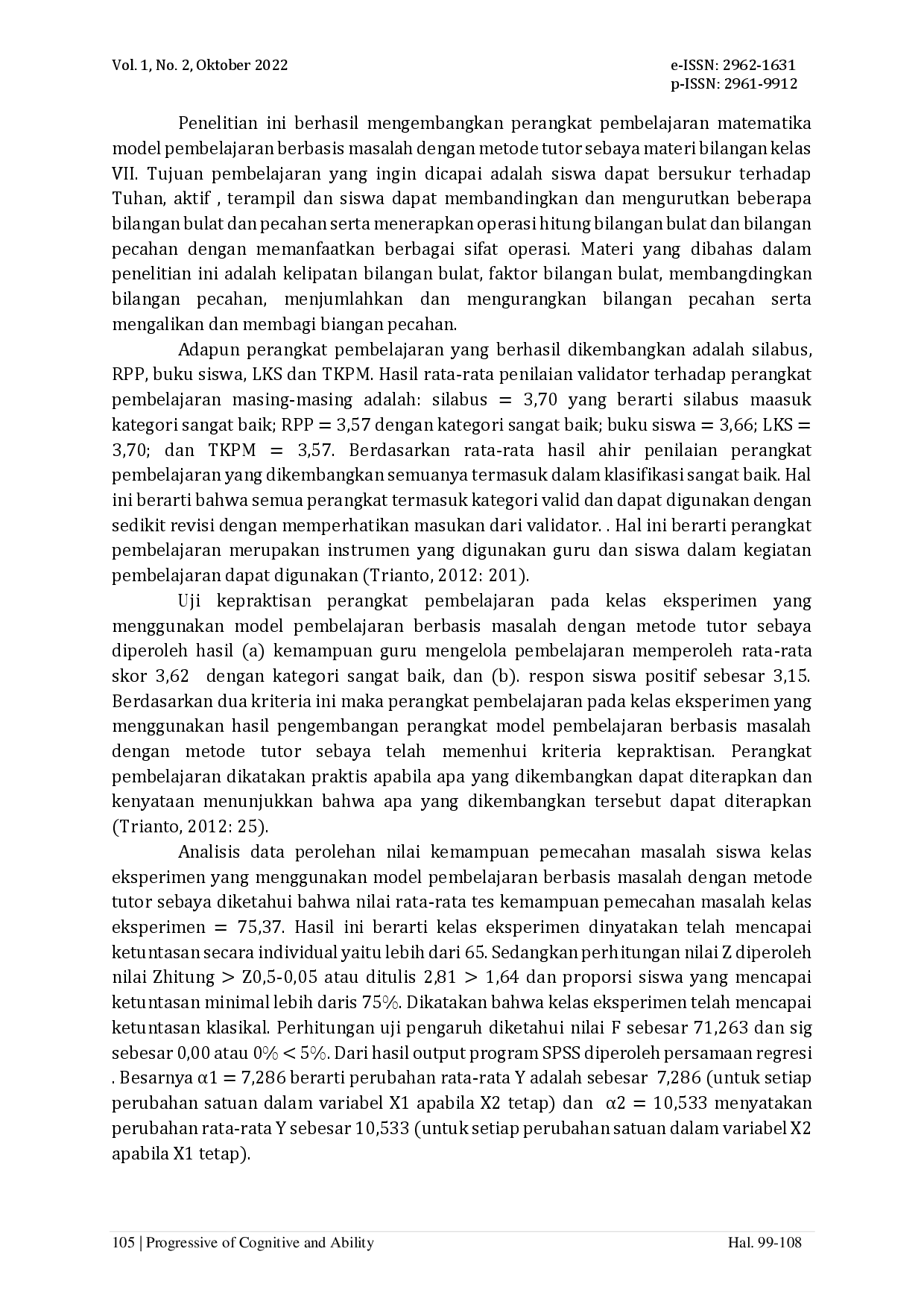 juris Pembelajaran Berbasis Masalah dengan Metode Tutor Sebaya untuk Meningkatkan Kemampuan Pemecahan Masalah