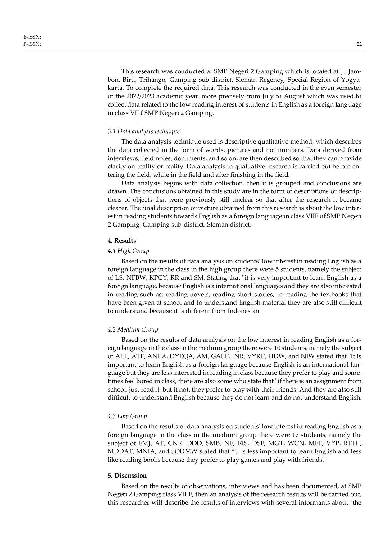 JURIS The Student s Lack Of Interest In Efl Reading Classroom