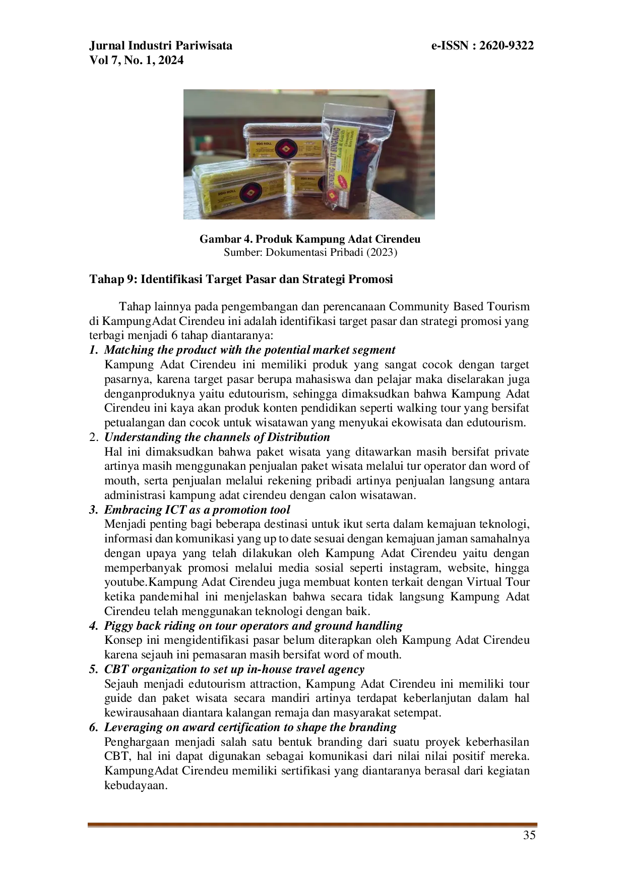 juris Analisis Tahapan Pengembangan Pariwisata Bertumpu Masyarakat Di Kampung Adat Cirendeu Kota Cimahi