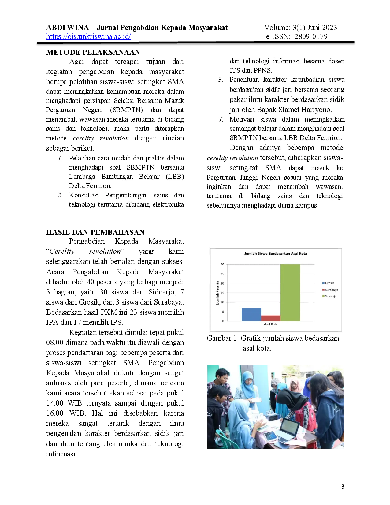 juris Persiapan Siswa Siswi Setingkat SMA dalam Menghadapi SBMPTN dengan Menggunakan Metode Celerity Revolution di Lembaga Bimbingan Belajar LBB Delta Fermion