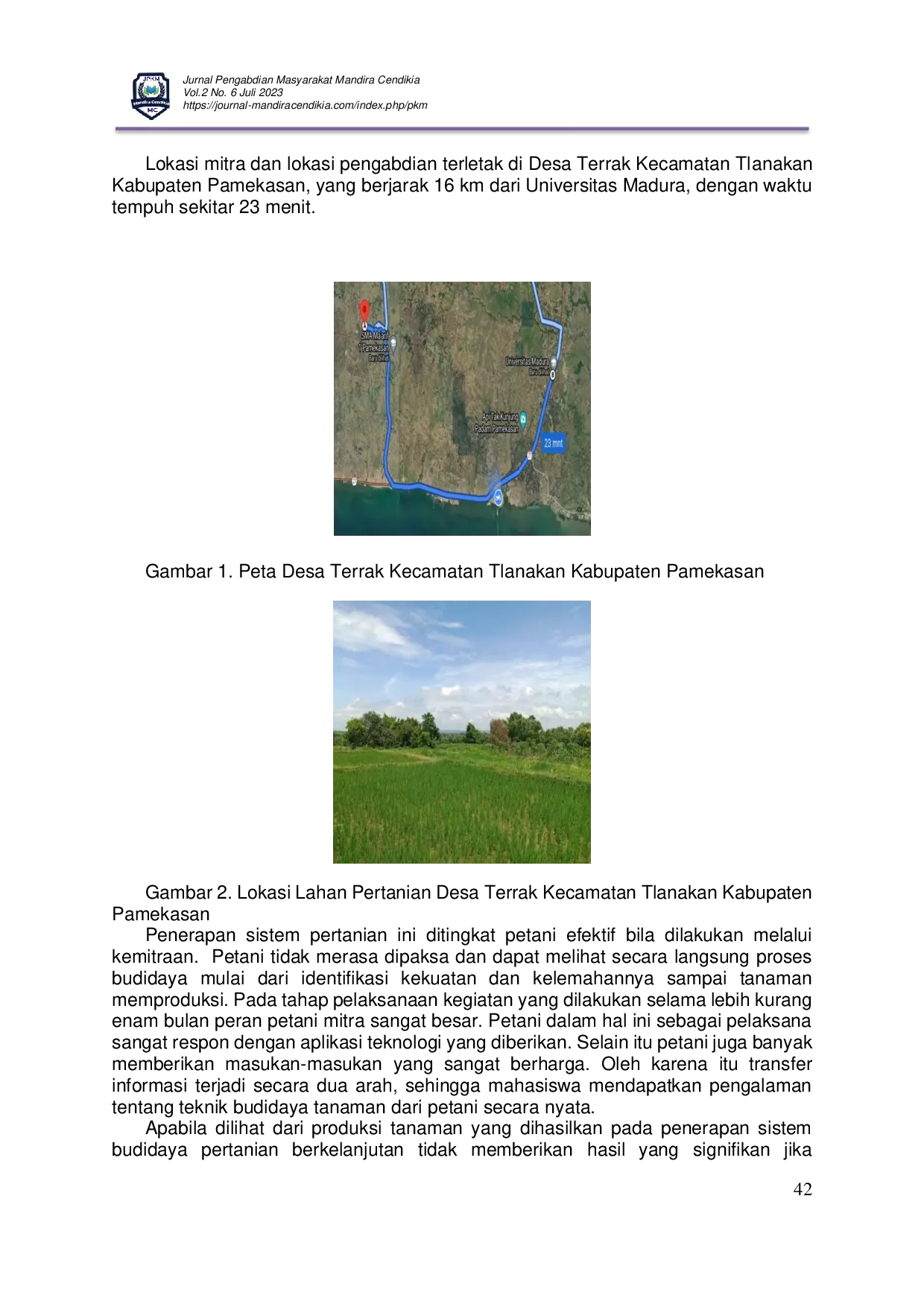 JURIS KKN Penerapan Sistem Pertanian Berkelanjutan Guna Mendukung Produksi Pertanian Di Desa Terrak Kecamatan Tlanakan Pamekasan