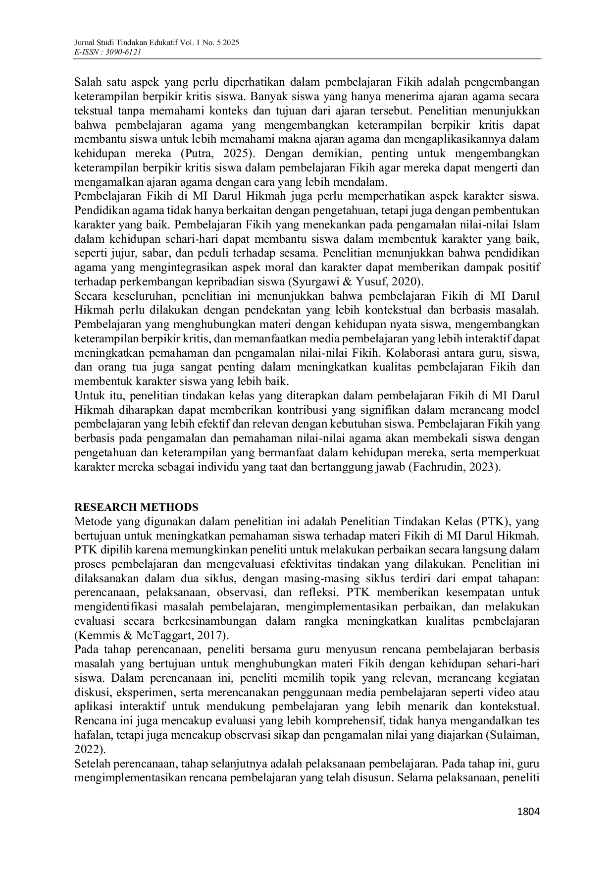 JURIS Optimalisasi Pembelajaran Fikih Melalui Pendekatan Problem Based Learning Untuk Meningkatkan Pemahaman Dan Pengamalan Siswa Di MI Darul Hikmah