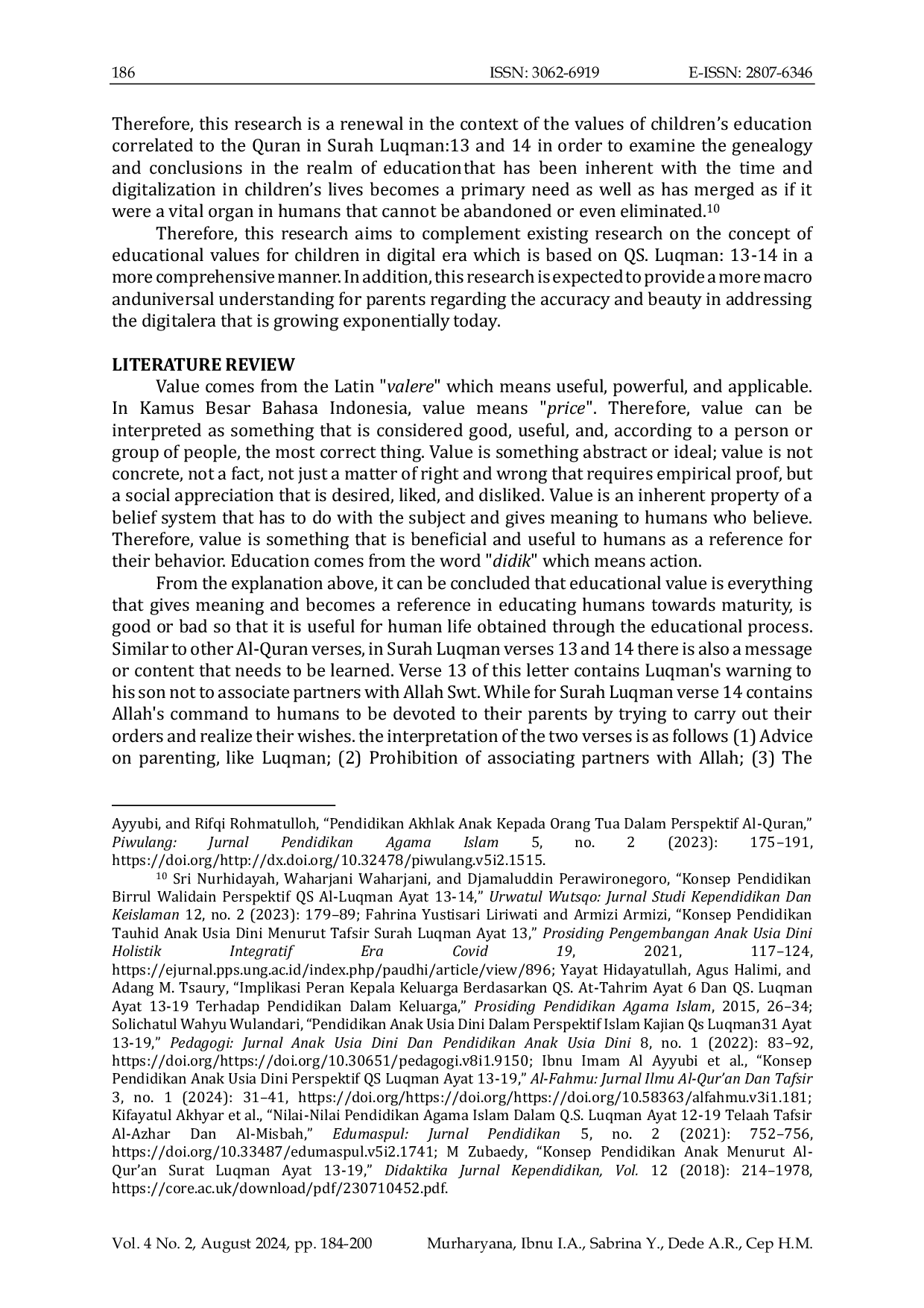 JURIS Nilai Pendidikan Anak Berdasarkan QS Luqman 13 14 Di Era Digital