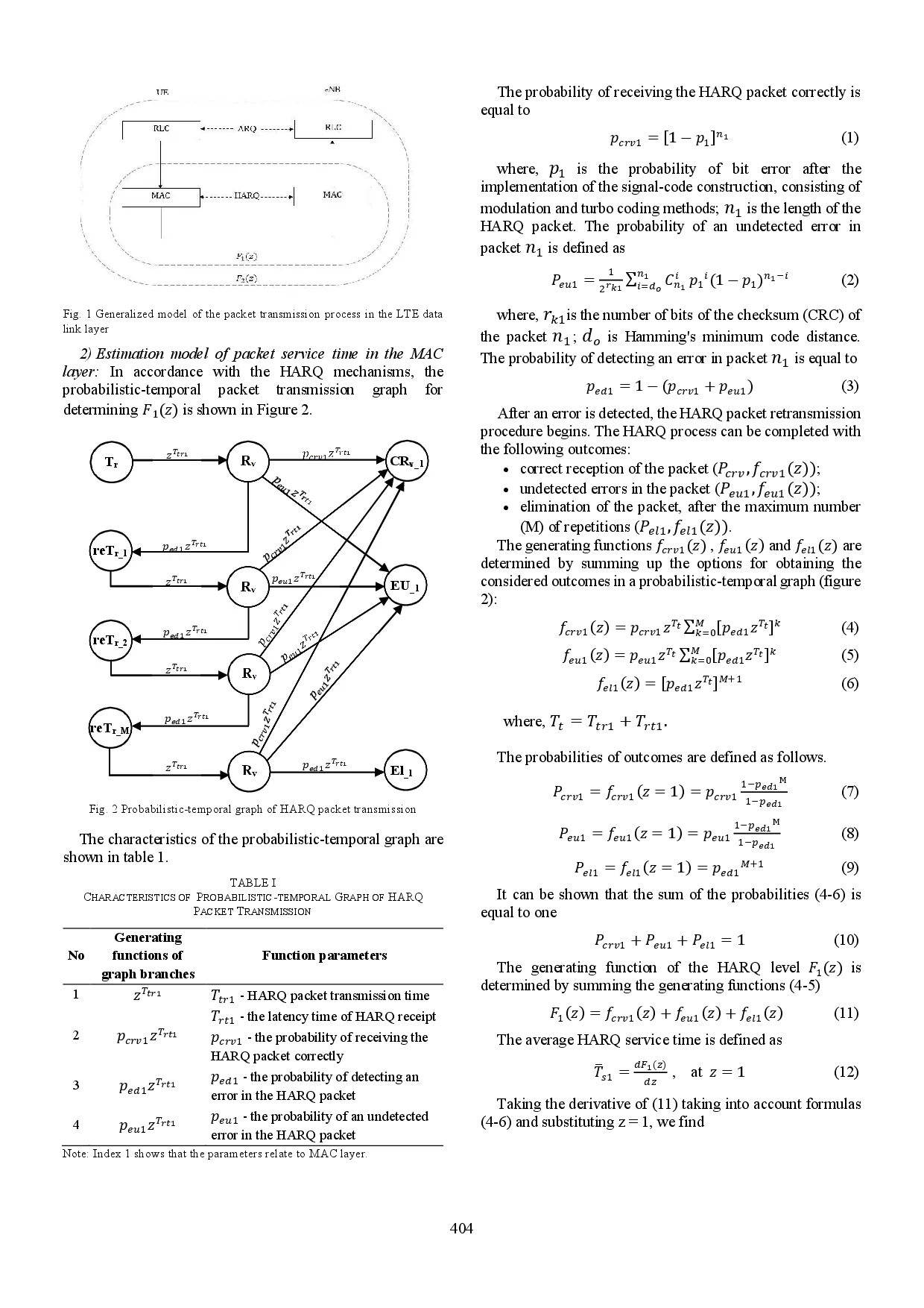 juris A Packet Delay Assessment Model in the Data Link Layer of the LTE