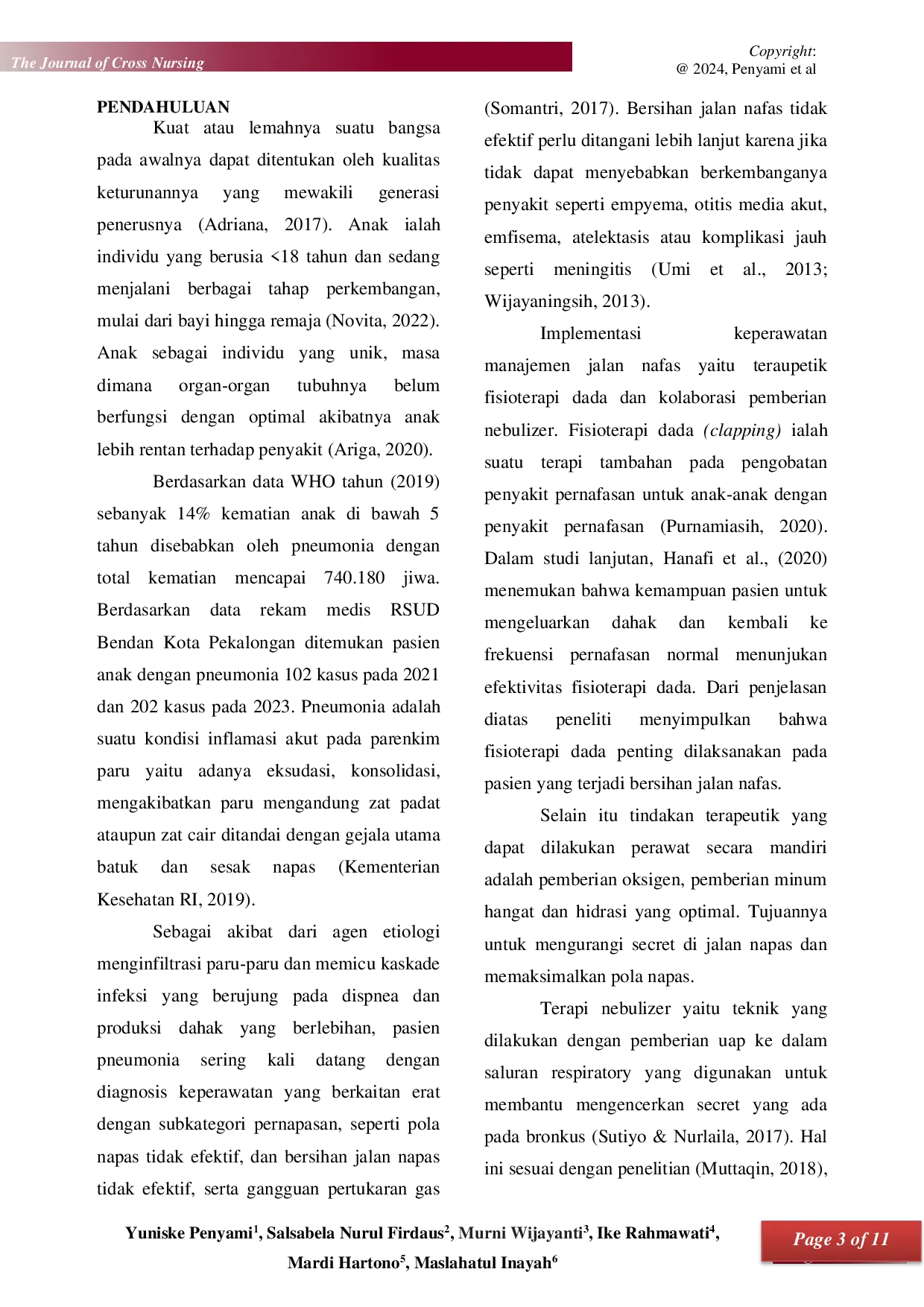JURIS Studi Kasus Implementasi Manajemen Jalan Napas Pada Anak Dengan Pneumonia