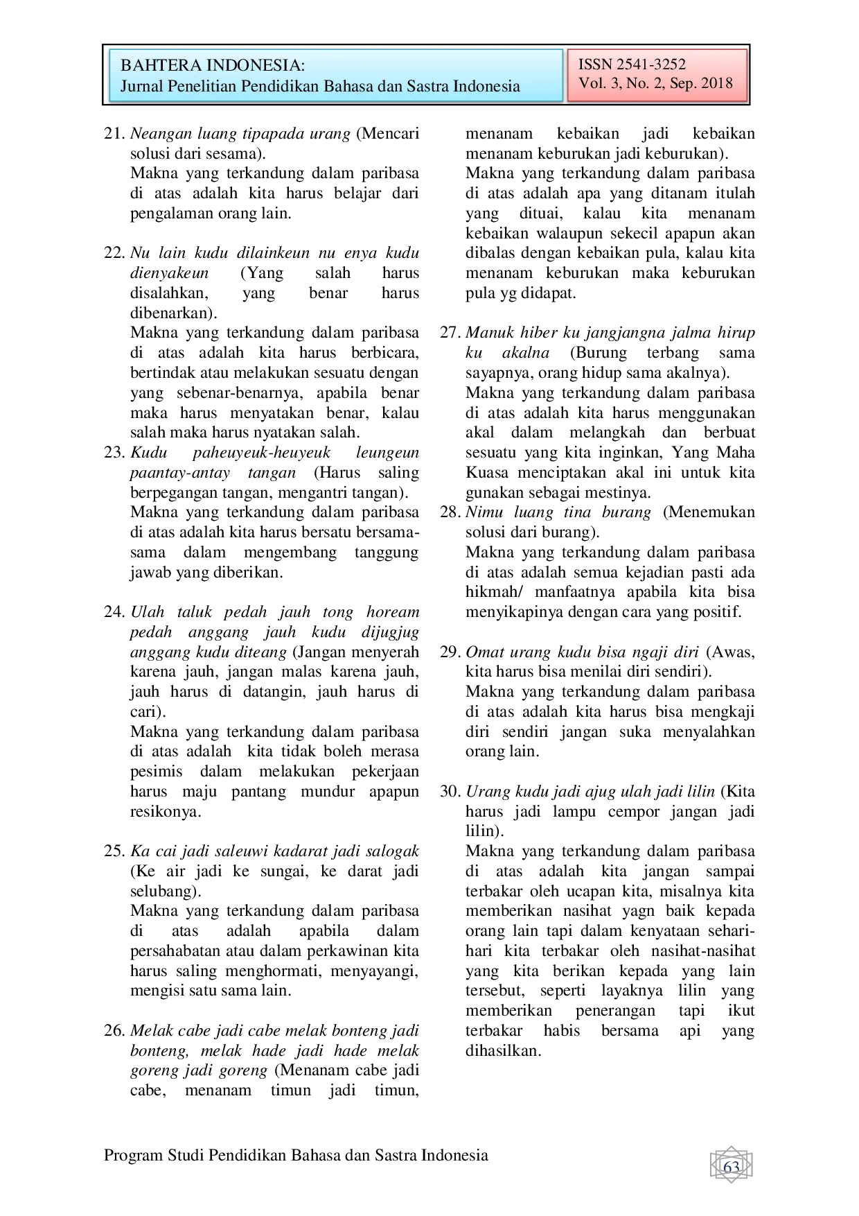 JURIS Makna dan Fungsi Paribasa Sunda Pangjurung Laku Had