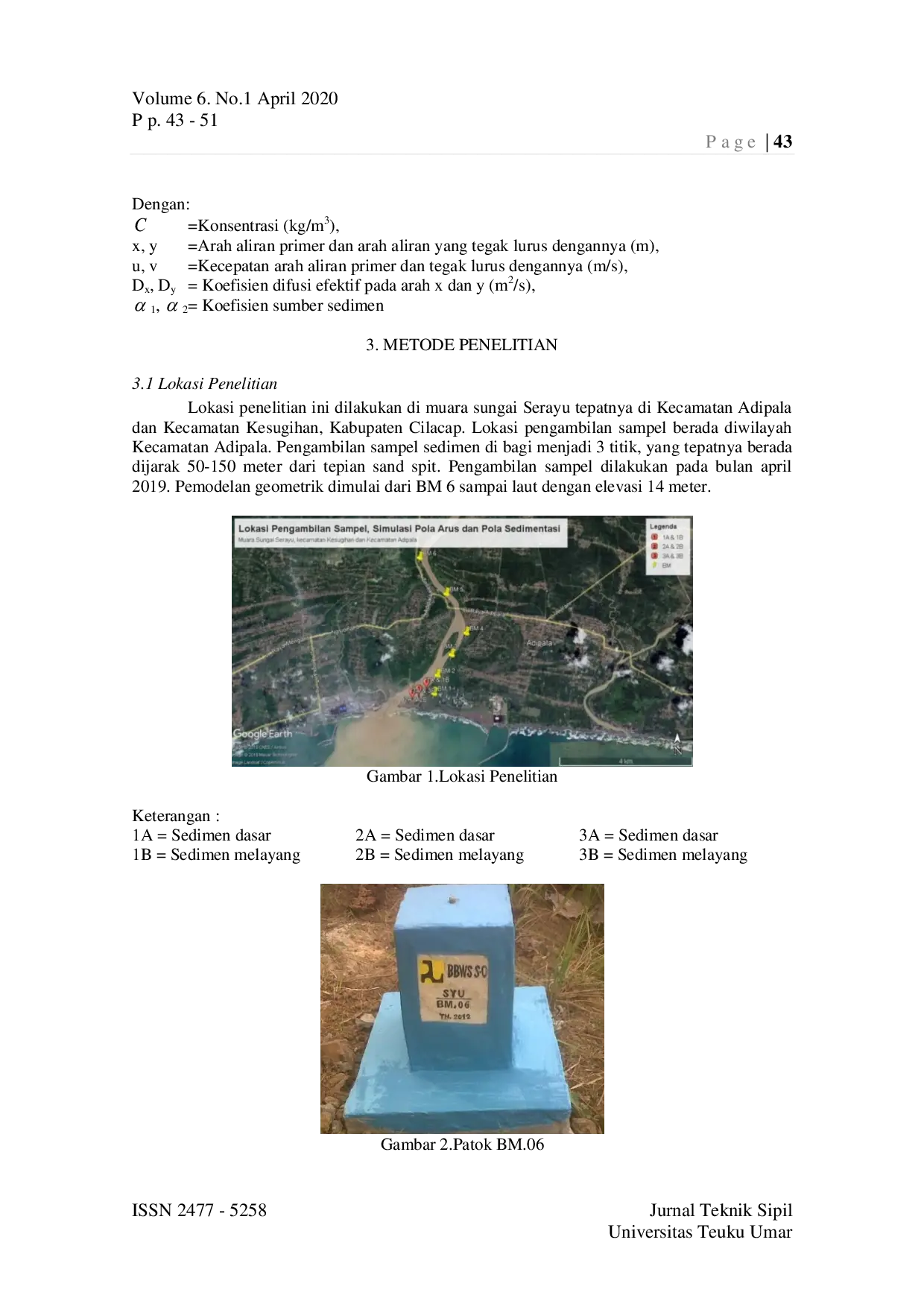 JURIS Analisis Karakteristik Pola Sedimentasi Dan Perubahan Morfologi Muara Sungai Serayu