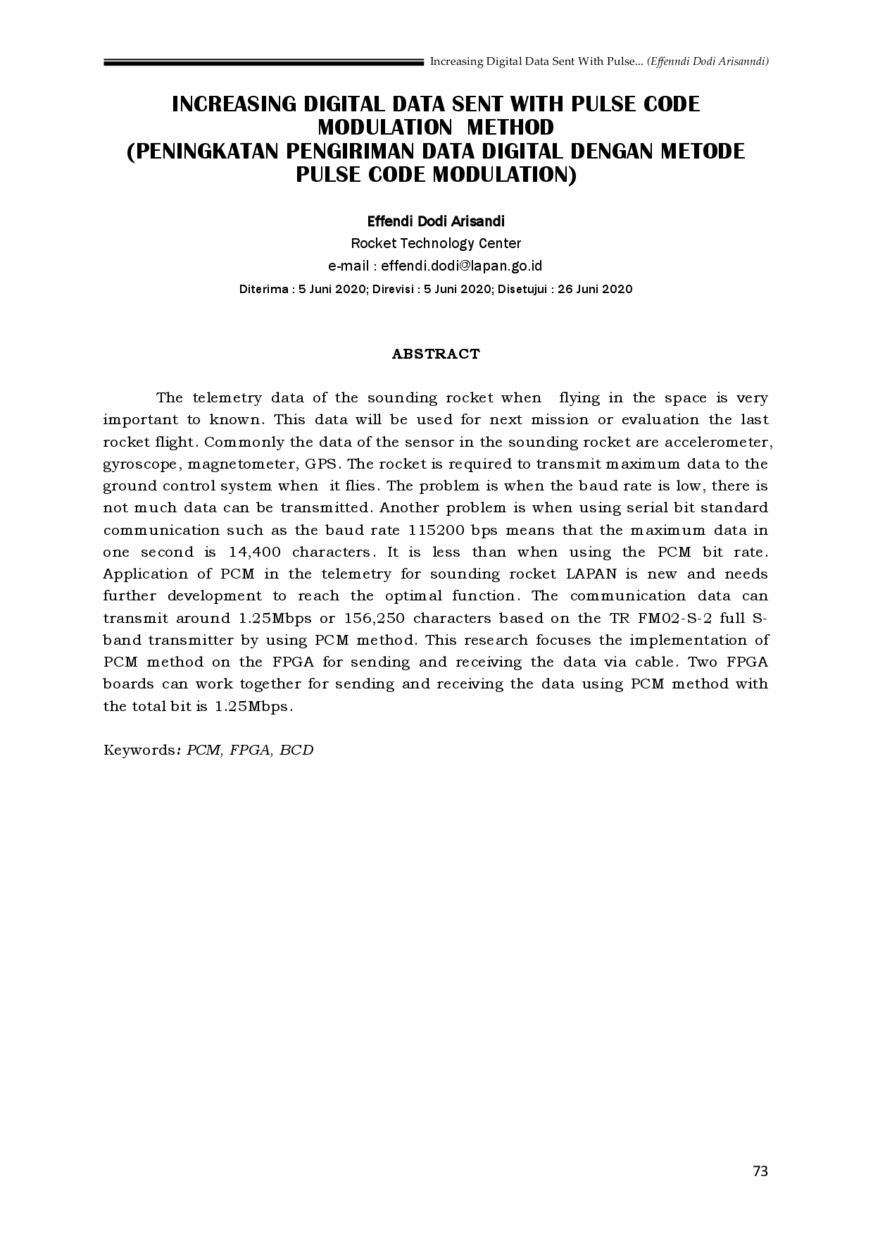 juris Increasing Digital Data Sent With Pulse Code Modulation Method