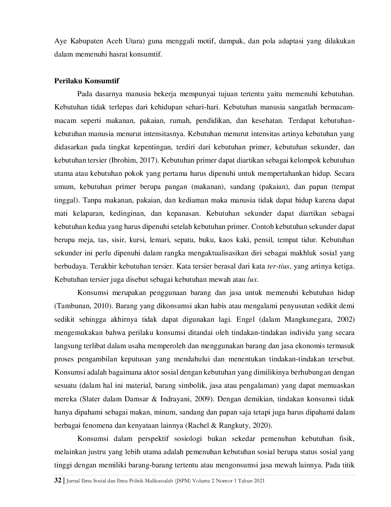 JURIS Perilaku Konsumtif Keluarga Petani Padi Pasca Panen di Gampong Matang Maneh Aceh Utara