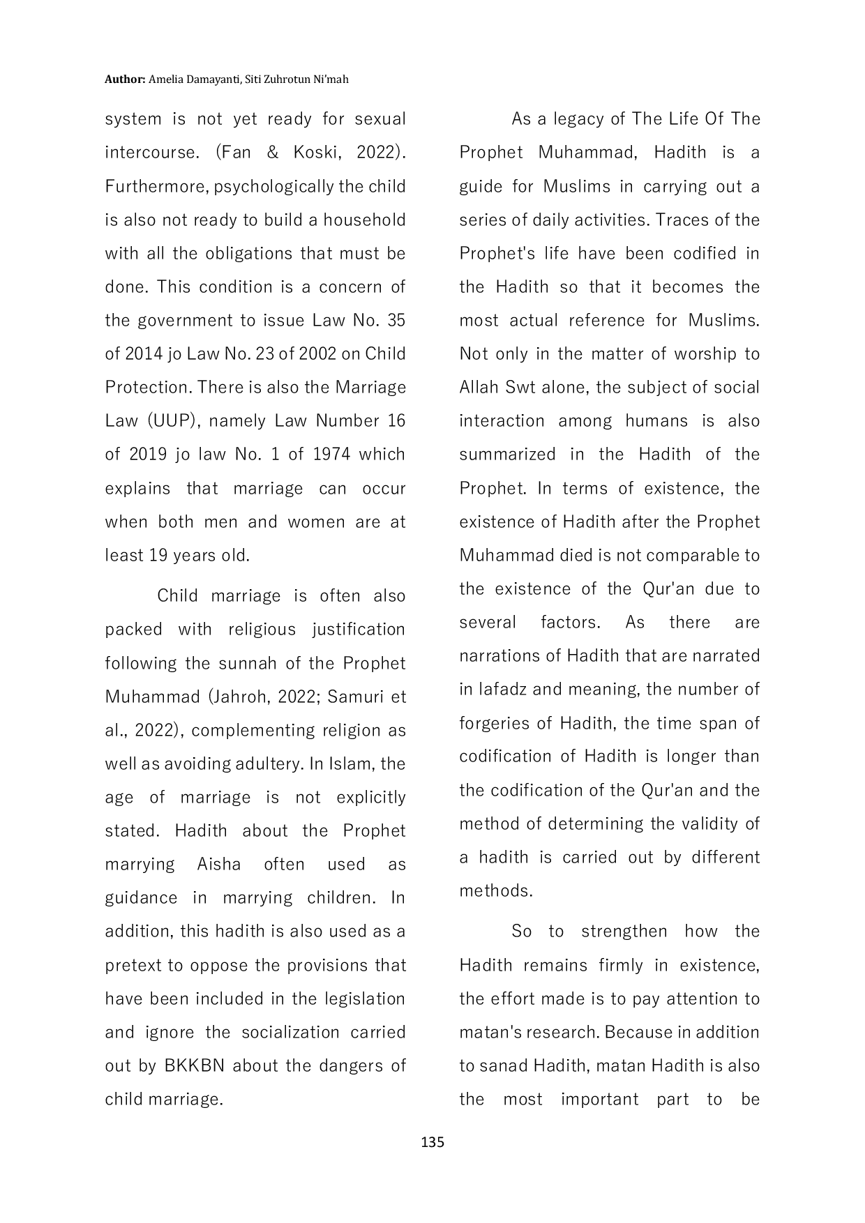 JURIS Contextualization of Early Marriage Hadith Analysis of Marriage Hadith Aisha with Sociology Approach