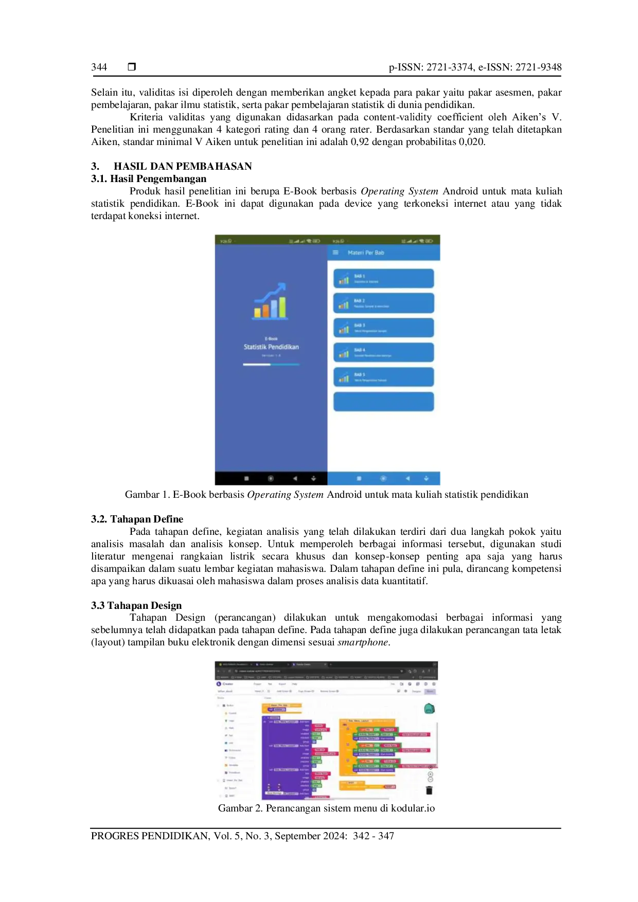 JURIS Pengembangan E Book Berbasis Android untuk Mata Kuliah Statistik Pendidikan