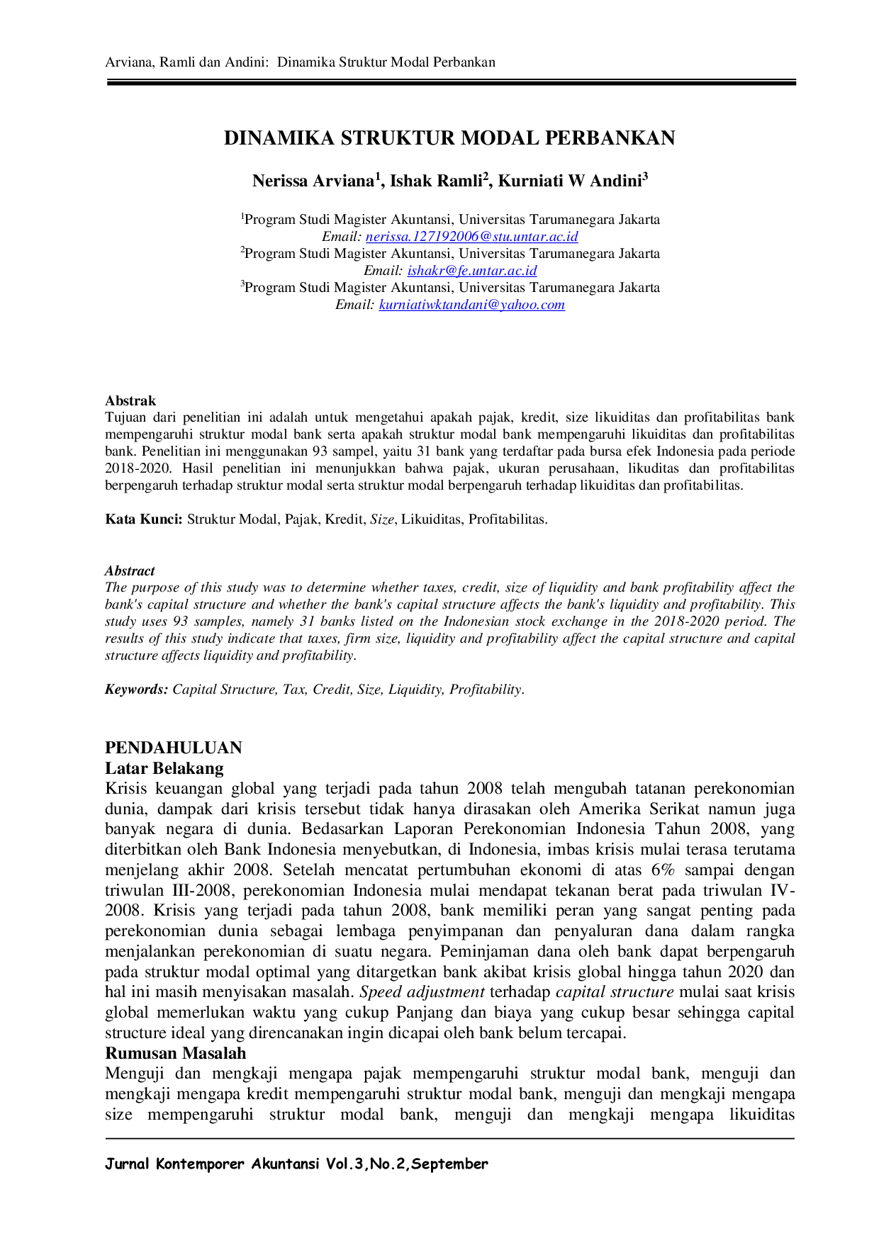 JURIS Dinamika Struktur Modal Perbankan