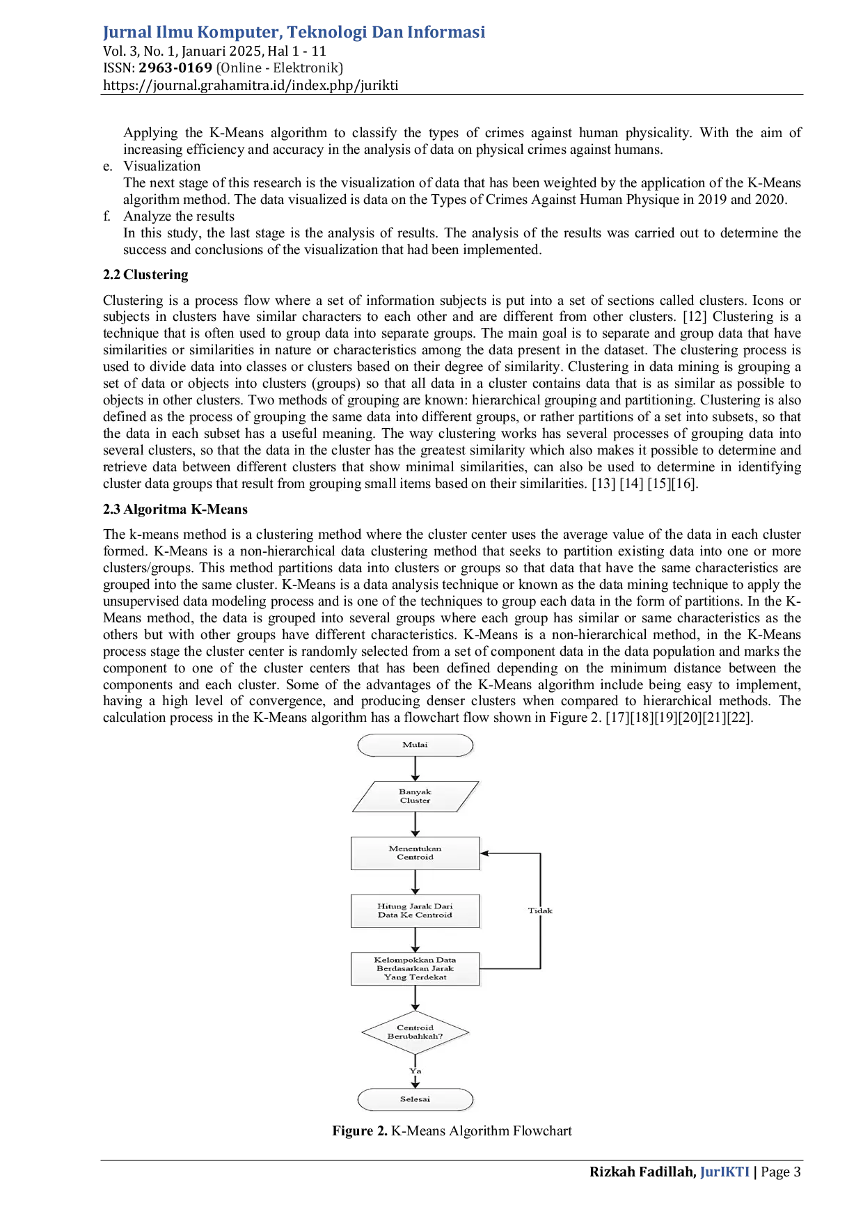 JURIS Classification of Types of Crimes Against Human Physique Using the K Means Clustering Method