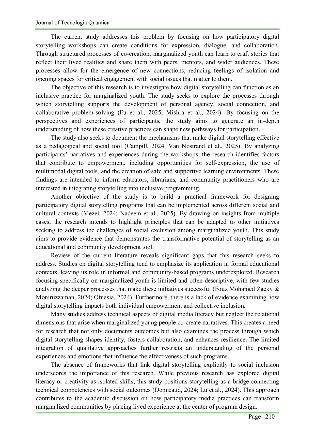 JURIS Digital Storytelling for Social Inclusion A Qualitative Study with Marginalized Youth