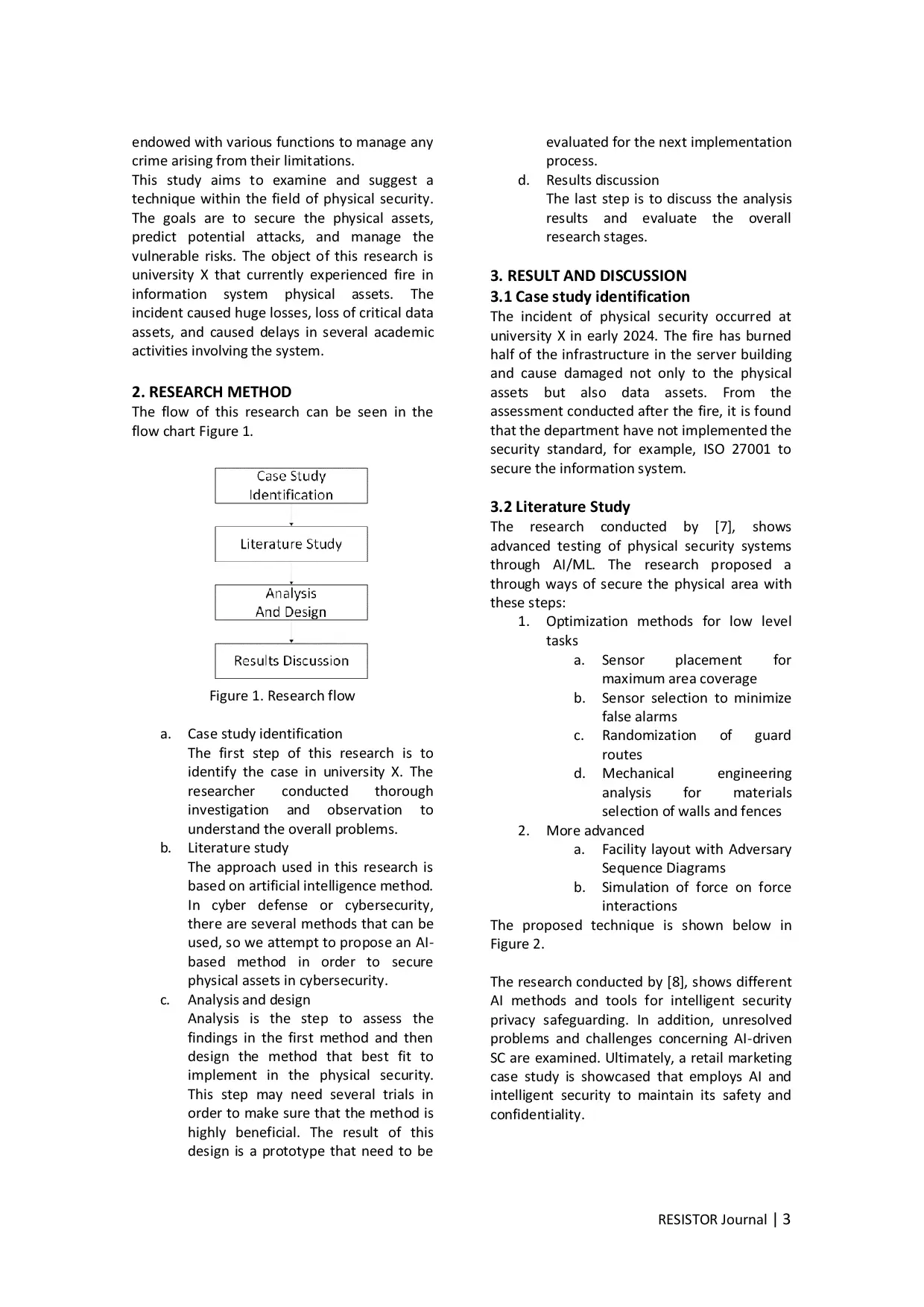 JURIS Analysis of Physical Security and Comprehensive Approach Based on Artificial Intelligence Method