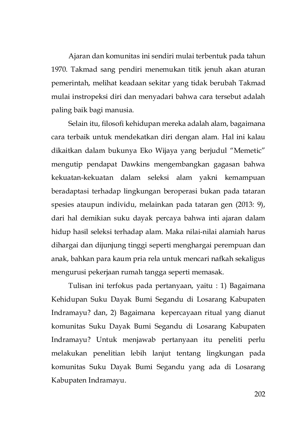 JURIS Suku Dayak Bumi Segandu Di Losarang Kabupaten Indramayu