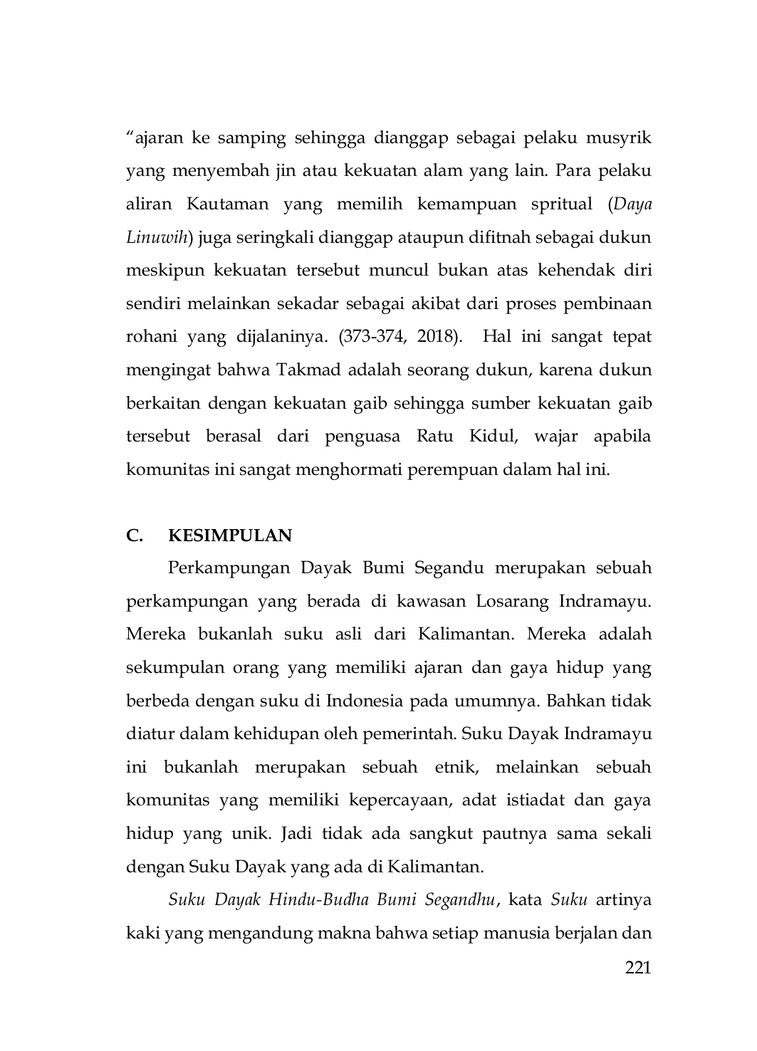 JURIS Suku Dayak Bumi Segandu Di Losarang Kabupaten Indramayu