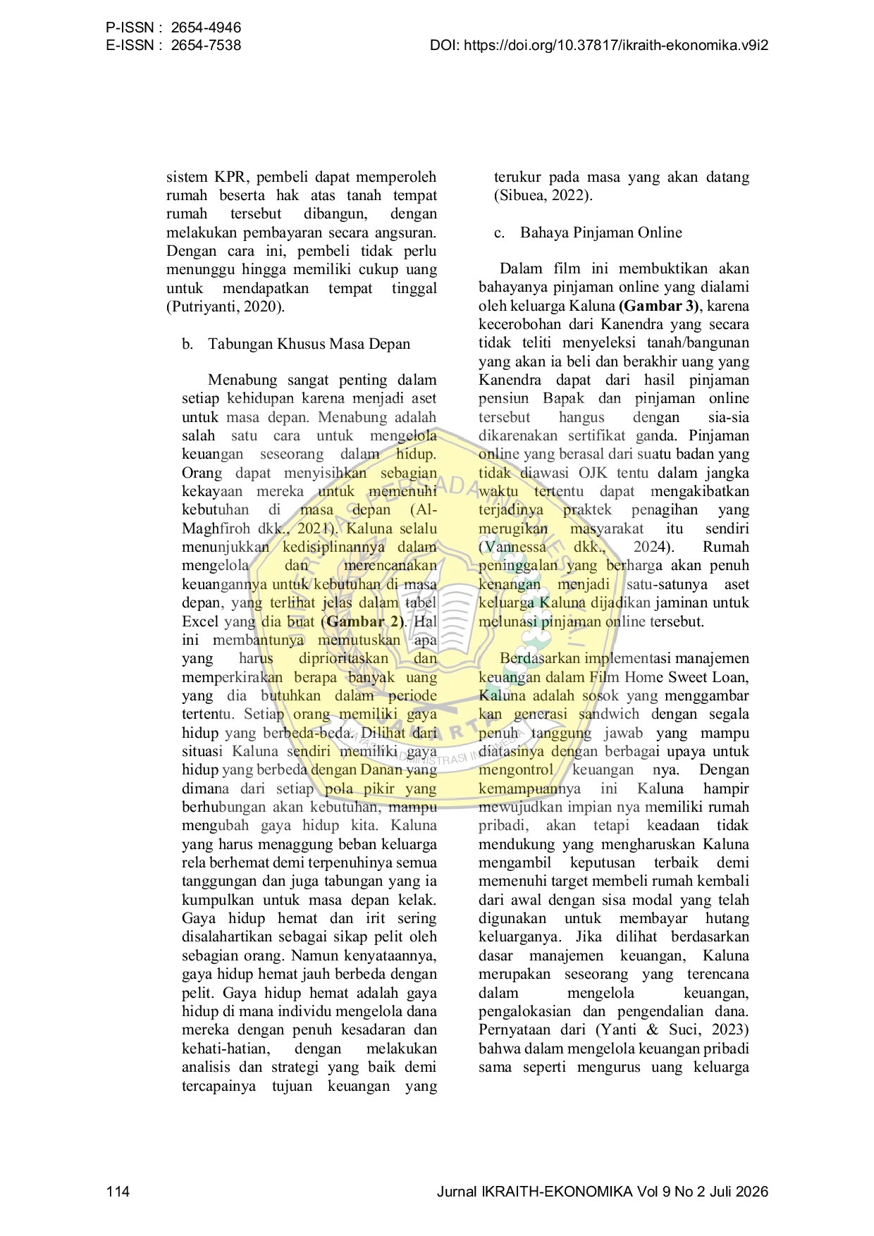 JURIS Implementasi Manajemen Keuangan Generasi Sandwich pada Film Home Sweet Loan