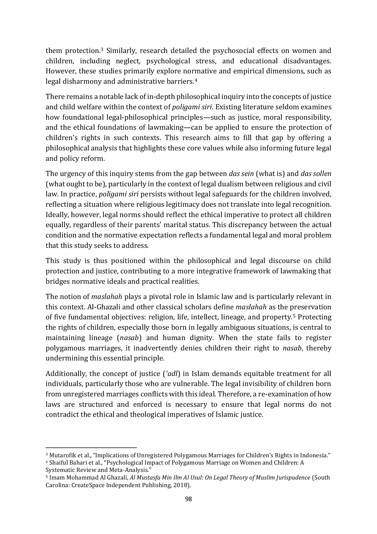JURIS Legal Disparities in Unregistered Polygamous Marriages from the Perspective of Justice and Child Welfare A Philosophical Examination