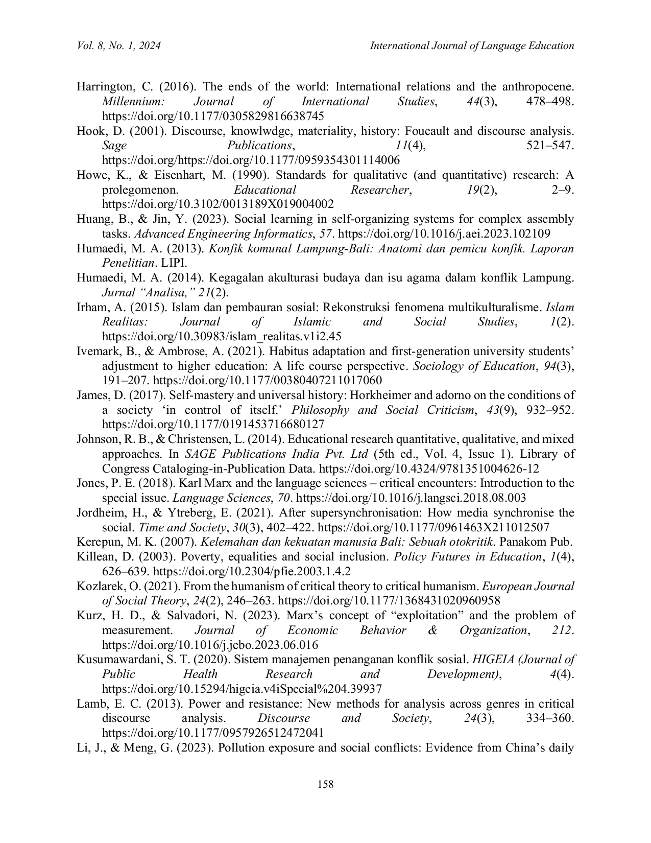 JURIS Language Social Conflict and Their Implications for the World of Education A Case Study in One Region of Indonesia