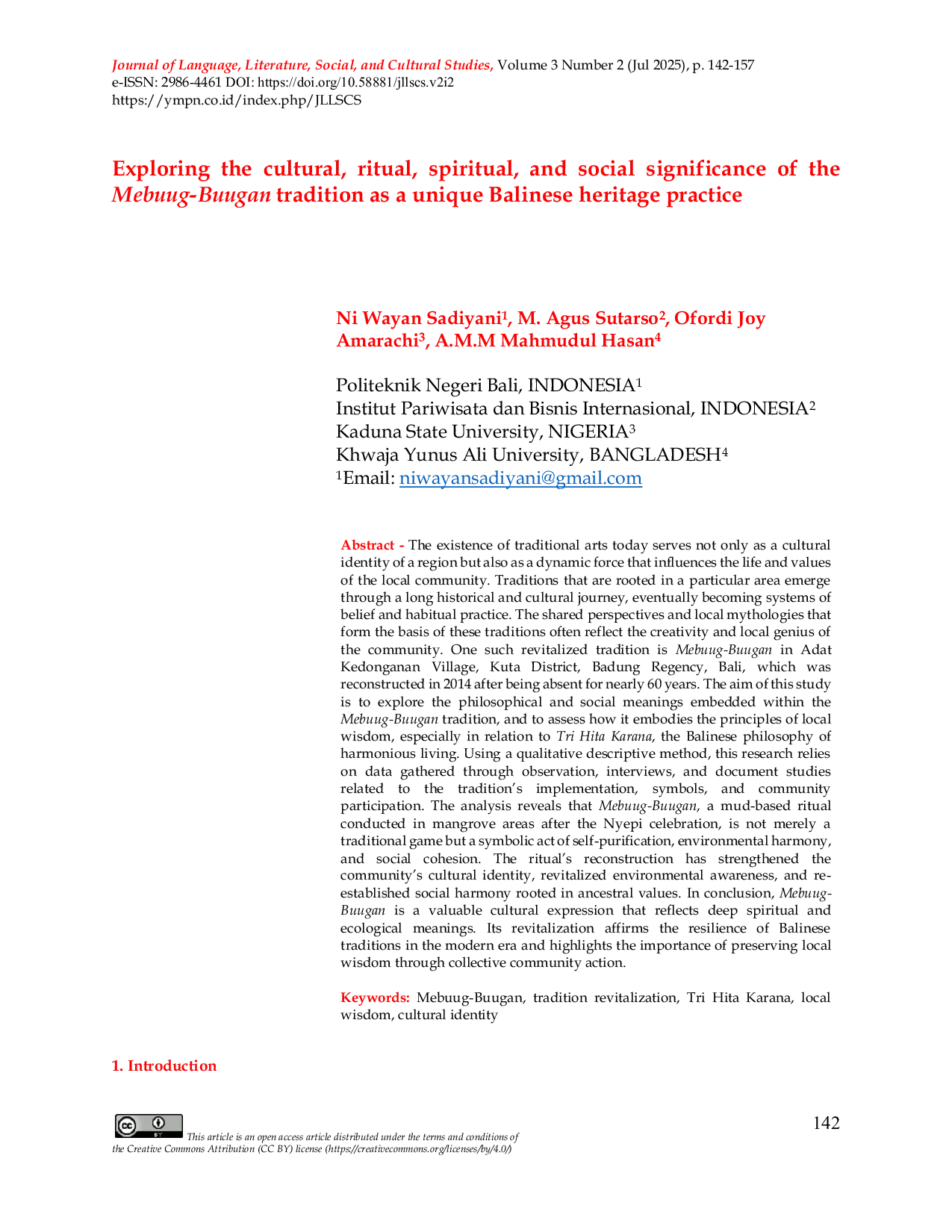 JURIS Exploring the cultural ritual spiritual and social significance of the Mebuug Buugan tradition as a unique Balinese heritage practice