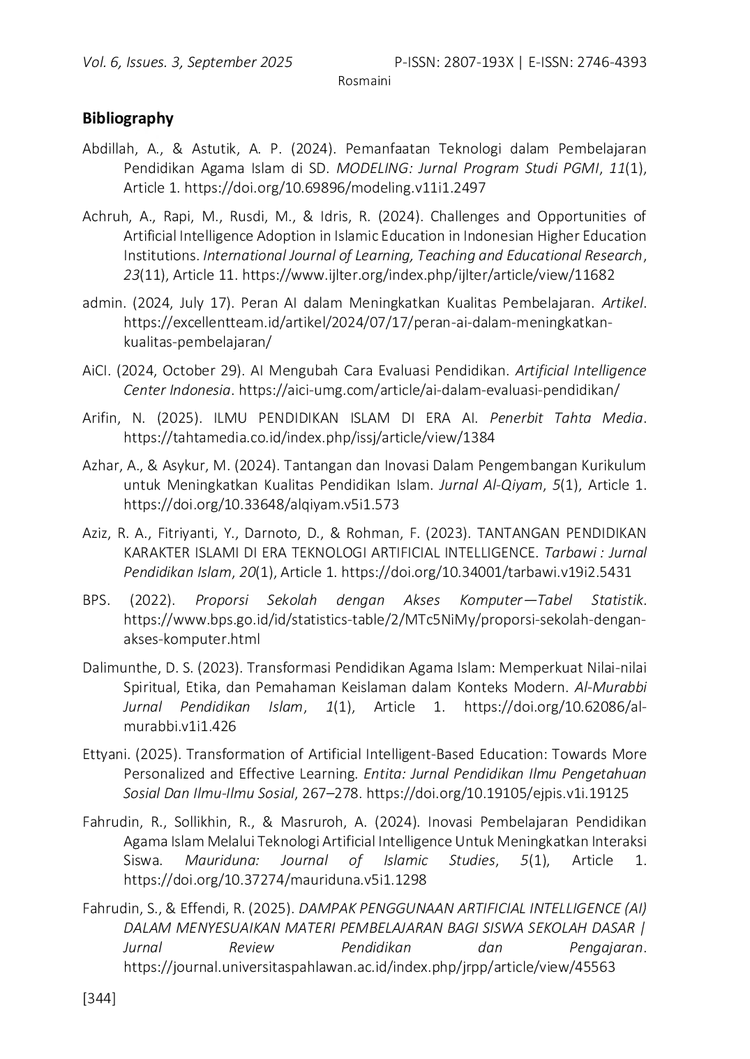 JURIS The Transformation of Islamic Education in The Era of Artificial Intelligence AI