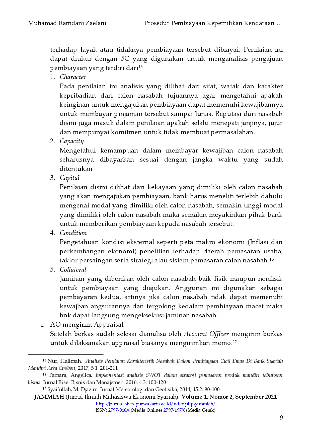 juris Prosedur Pembiayaan Kepemilikan Kendaraan Bermobil iB Di PT Bank BRI Syariah KC Purwakarta