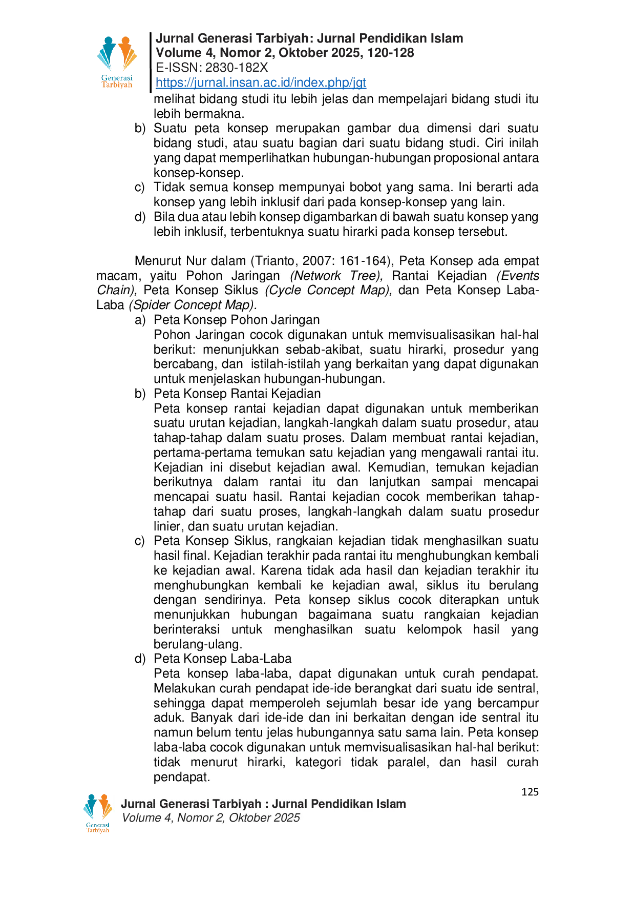 JURIS Upaya Mengatasi Problematika Pembelajaran Al Quran Hadist pada Madrasah dengan Metode Peta Konsep