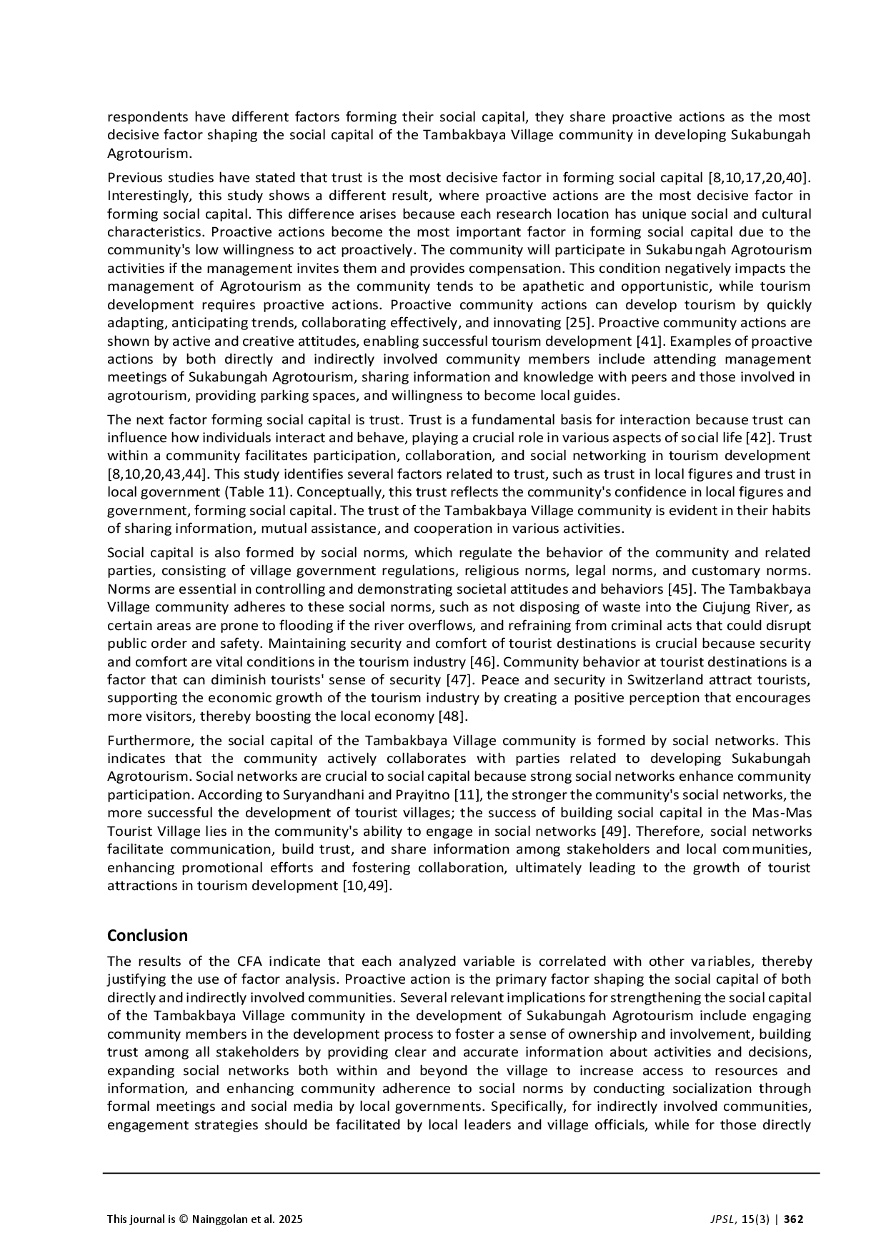 juris Analyzing Social Capital Factor For Agrotourism Development A Case Study Of Tambakbaya Village Banten Province
