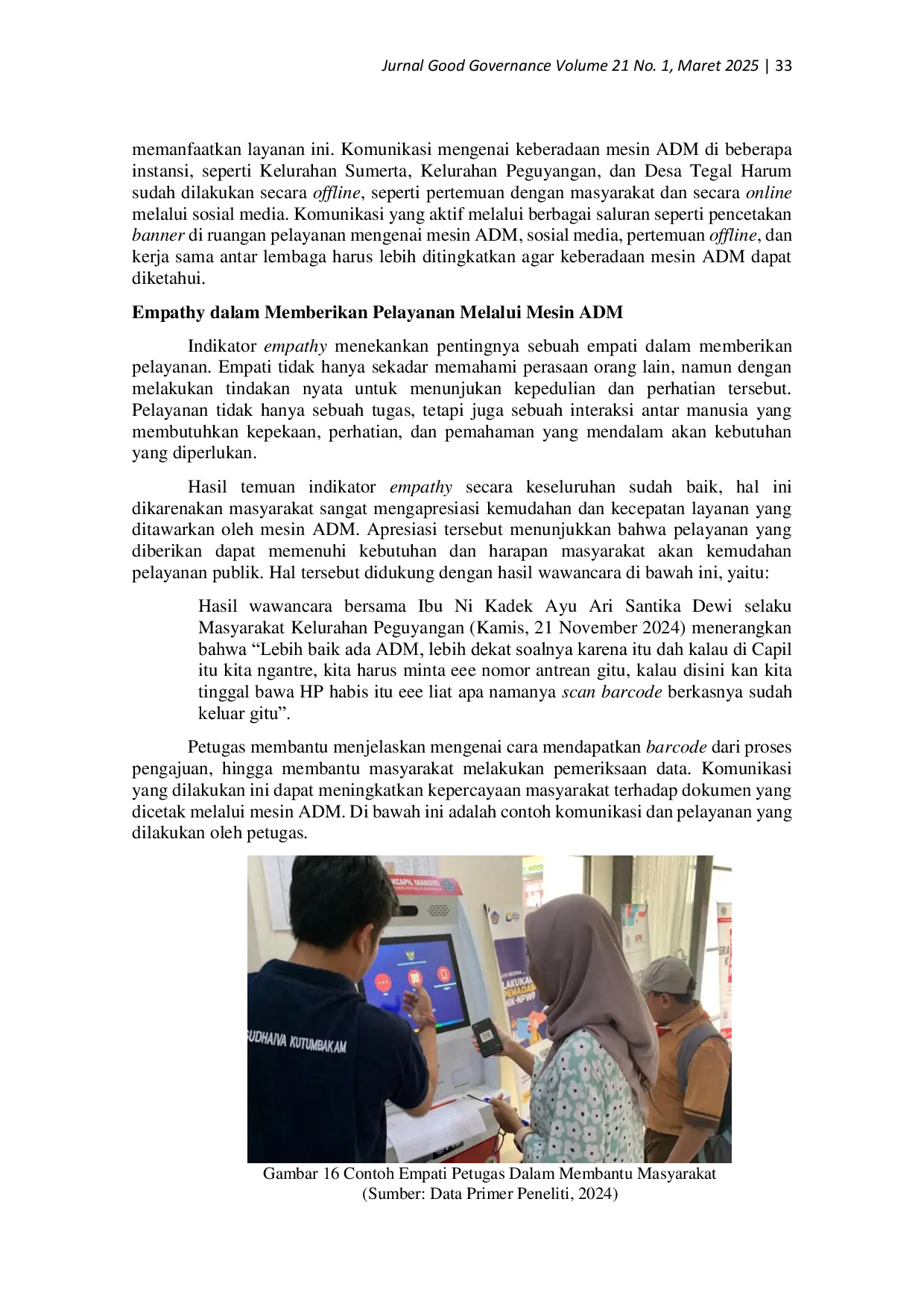 JURIS Pelayanan Anjungan Dukcapil Mandiri ADM Analisis Kinerja Pelayanan Publik Melalui Model Service Quality di Kota Denpasar