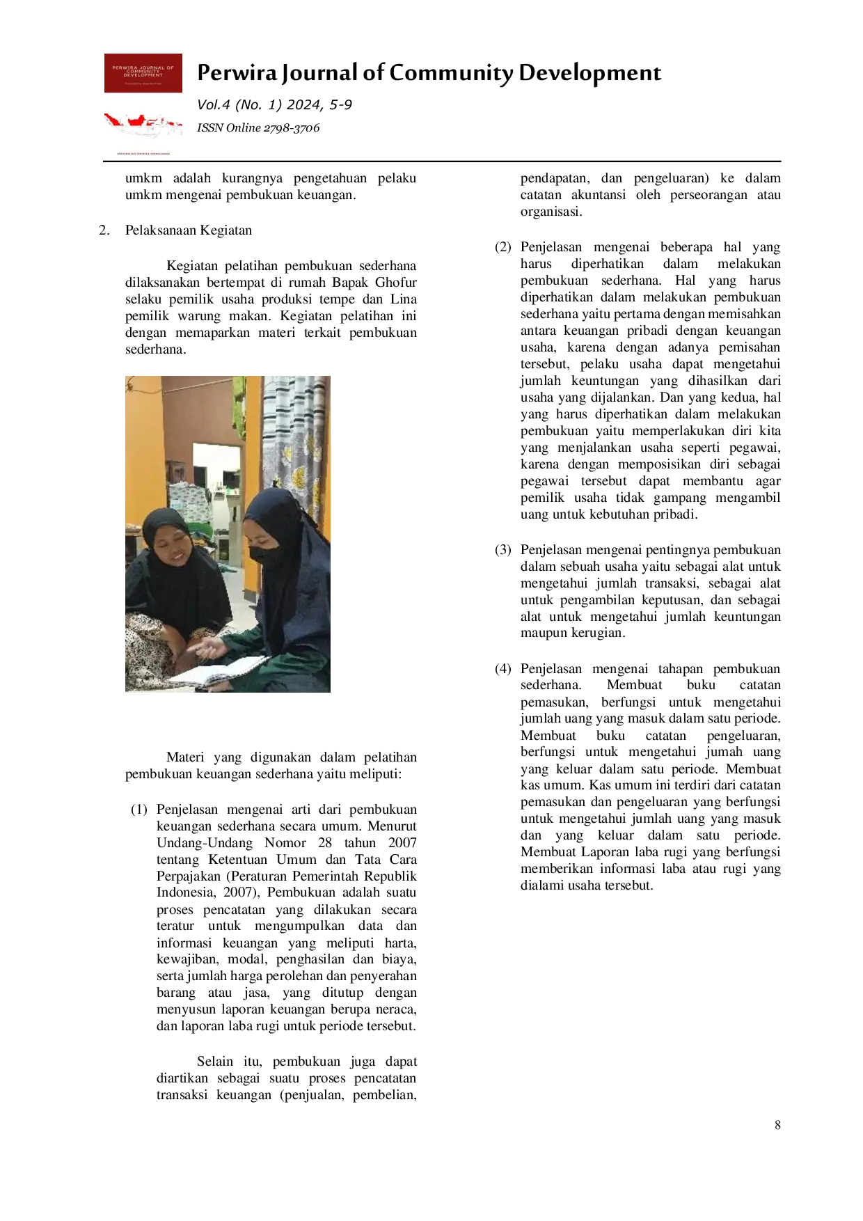 JURIS Peningkatan Literasi Keuangan UMKM Melalui Pelatihan Akuntansi Pembukuan