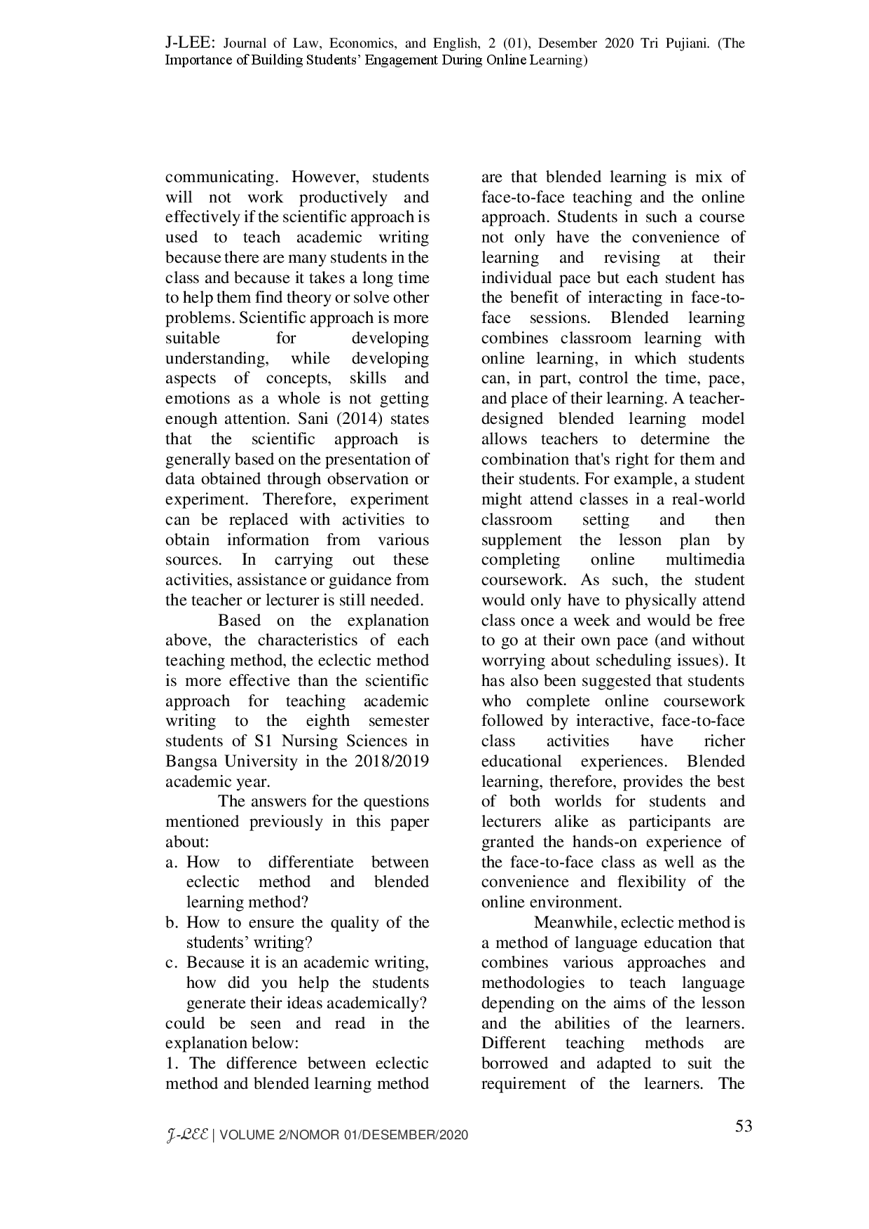 juris How Effective Is Eclectic Method to Teach Academic Writing