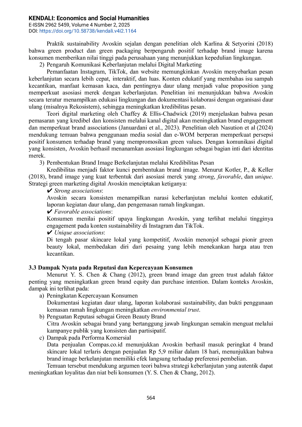 JURIS Strategi Green Marketing Digital Avoskin Dalam Membangun Brand Image Berkelanjutan Di Indonesia