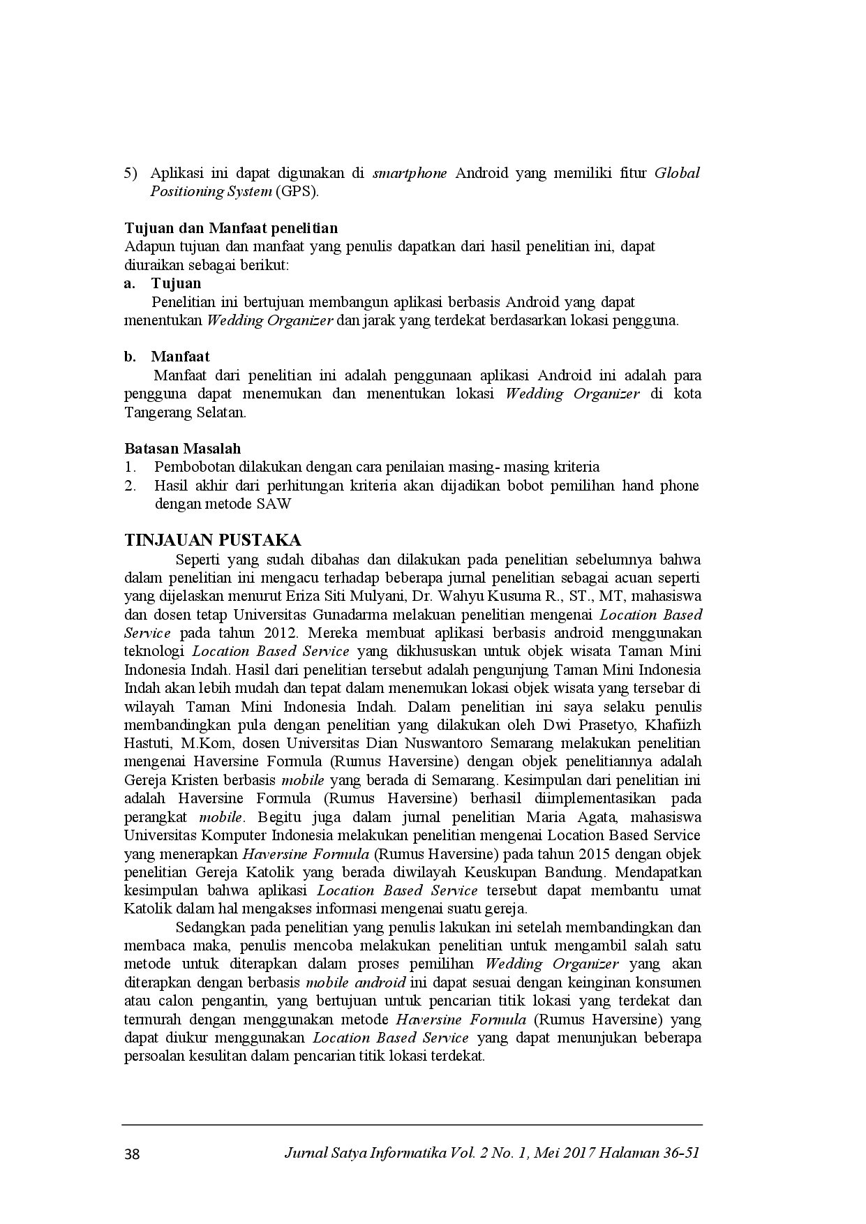 juris Aplikasi Location Based Service Wedding Organizer Di Kota Tangerang Selatan Berbasis Android