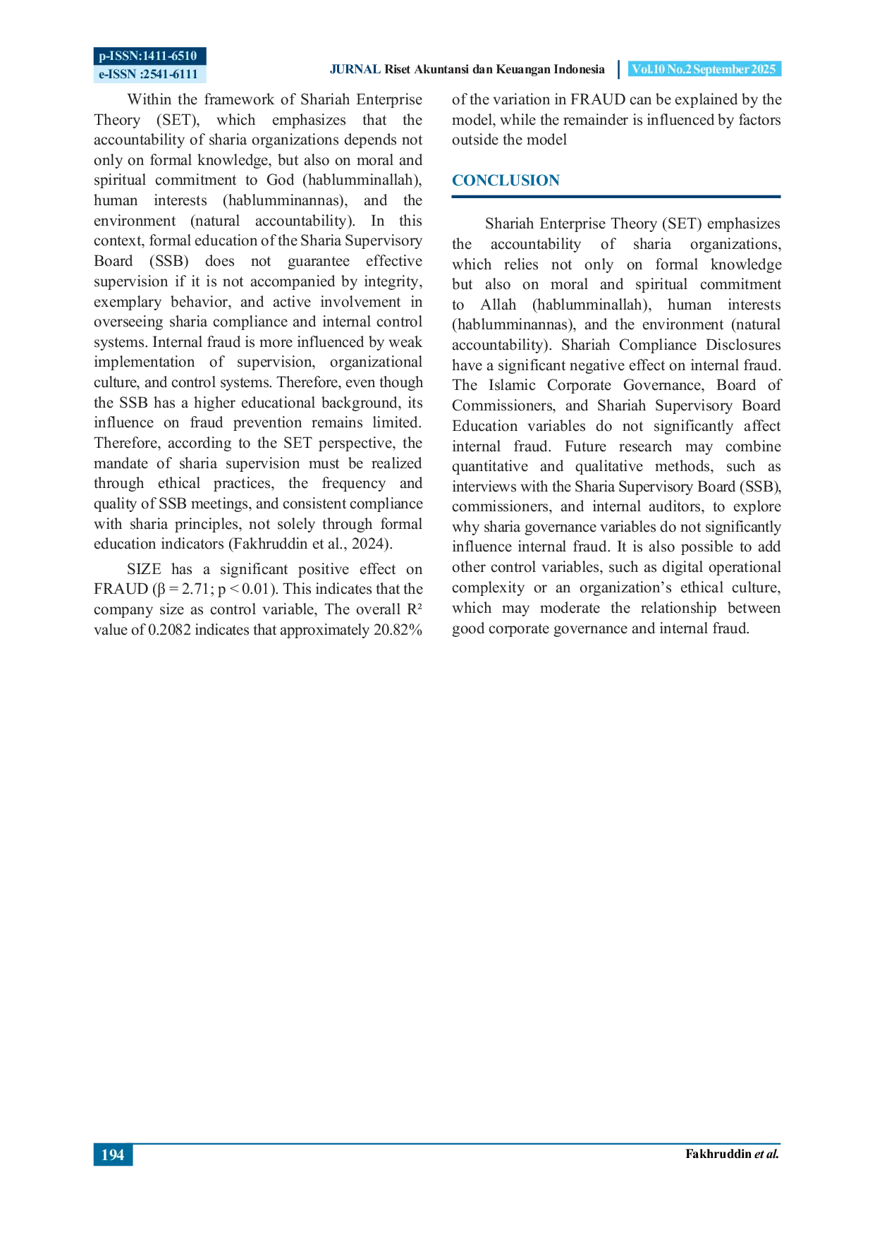 JURIS Examining The Impact of Islamic Corporate Governance Doctoral Level Sharia Supervisory Board Sharia Compliance and Board of Commissioners on Fraud Mitigation in Corporate Settings