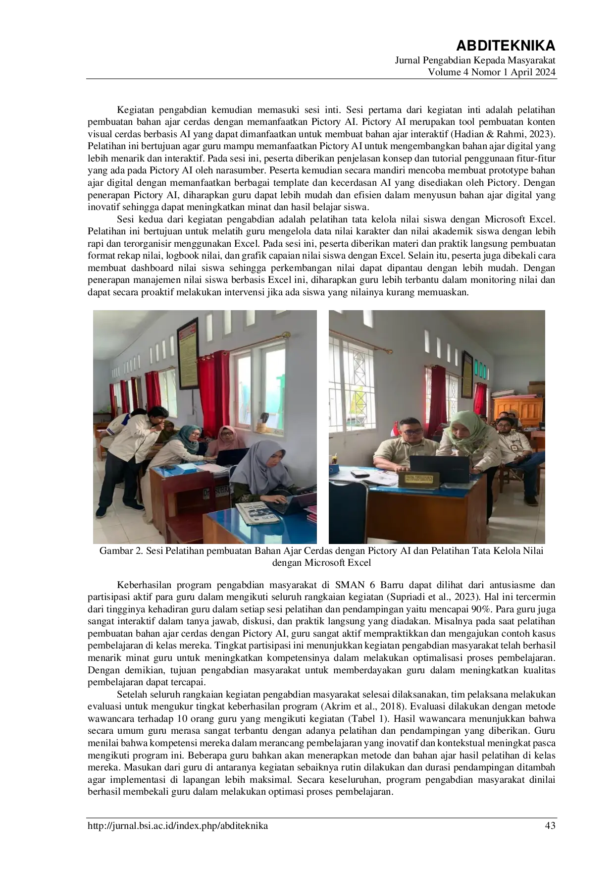 JURIS Optimisasi Proses Pembelajaran di SMAN 6 Barru Peningkatan Kualitas Pendidikan melalui Tata Kelola Nilai Siswa dan Bahan Ajar yang Efektif