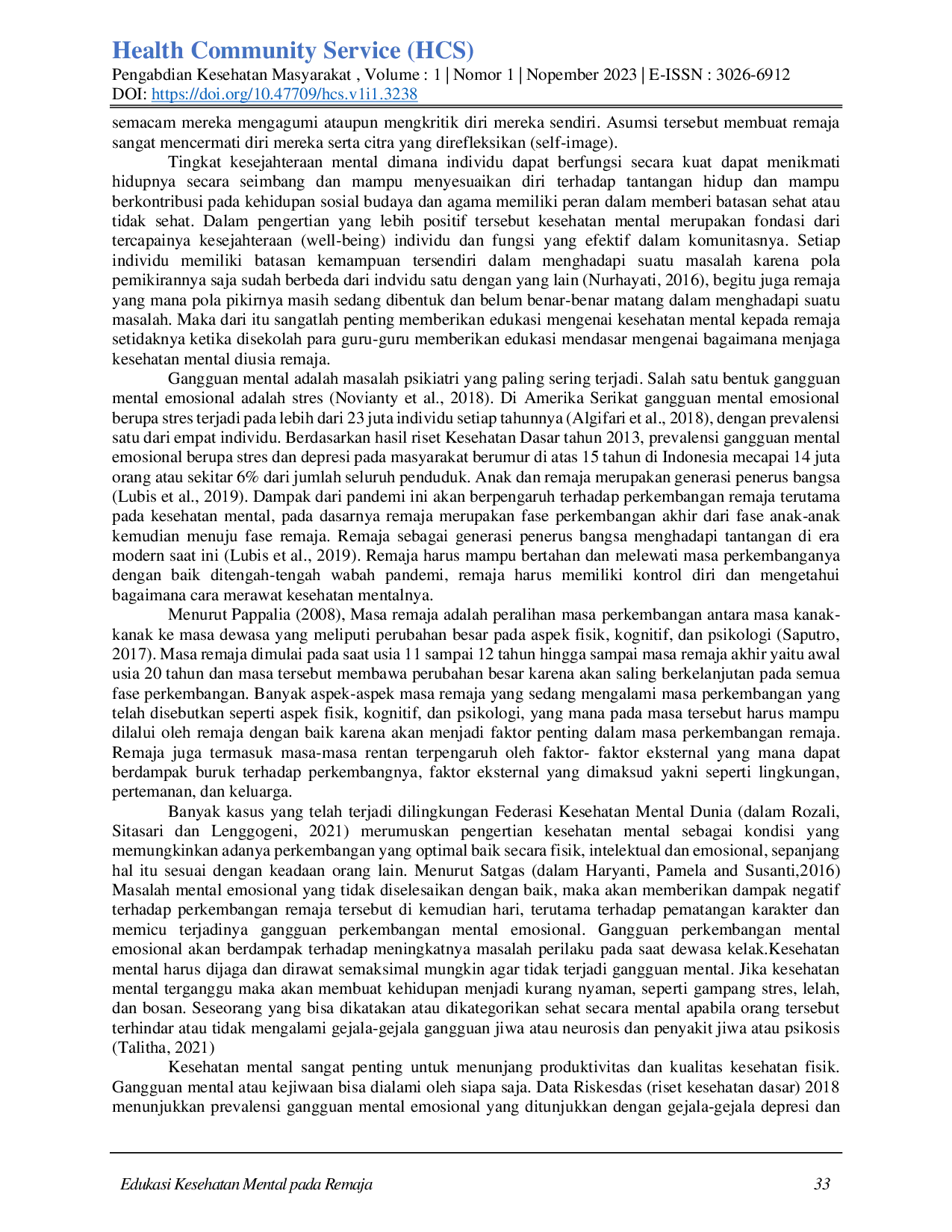juris Edukasi Kesehatan Mental pada Remaja