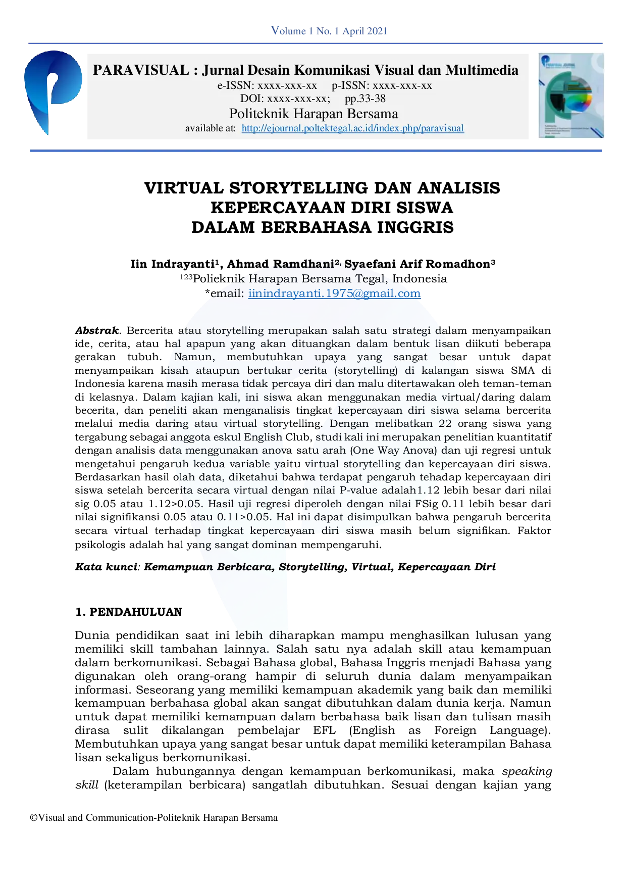 JURIS Virtual Storytelling Dan Analisis Kepercayaan Diri Siswa Dalam Berbahasa Inggris