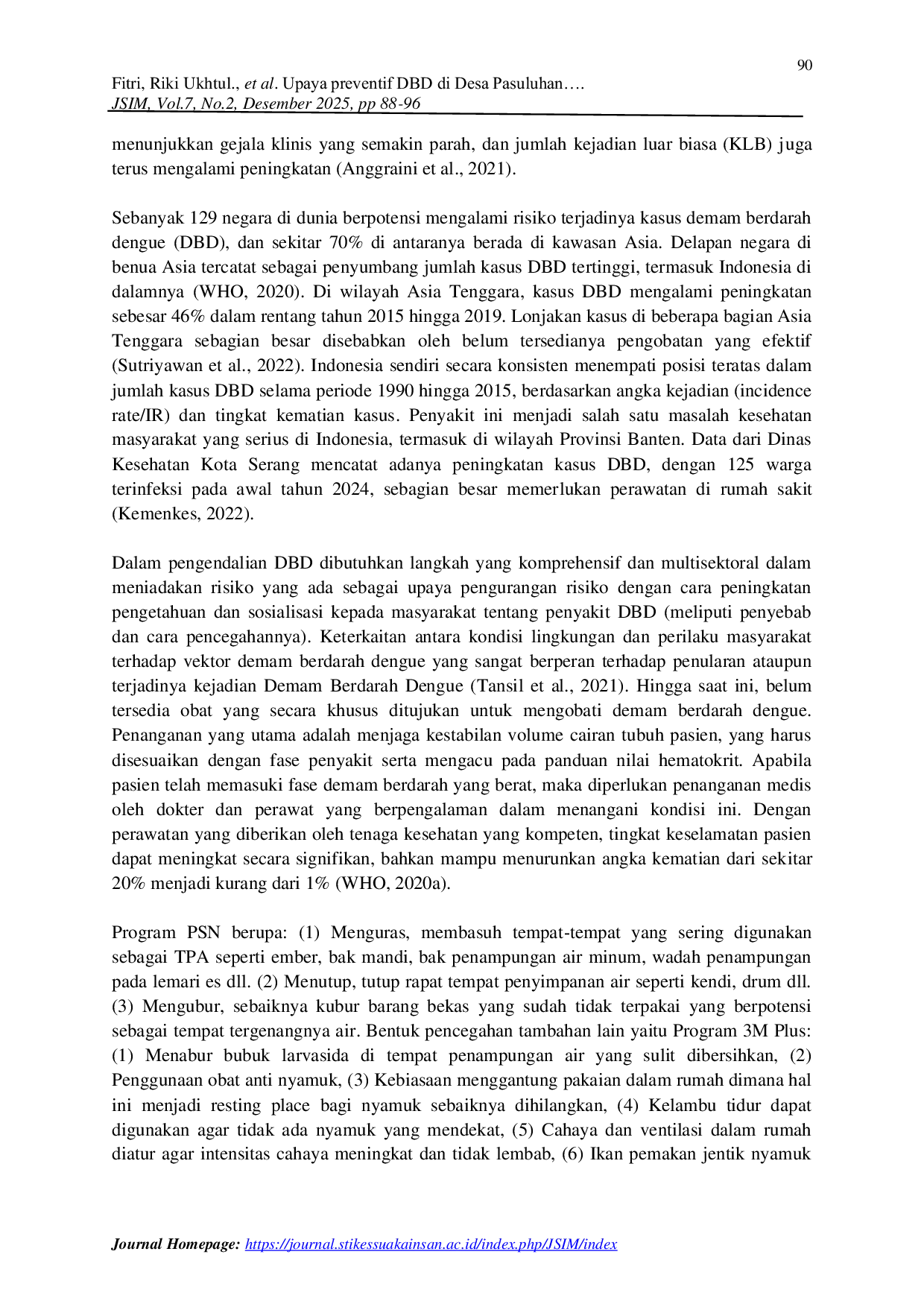 JURIS Upaya Preventif DBD di Desa Pasuluhan Evaluasi Pengetahuan Masyarakat Pasca Edukasi Kesehatan