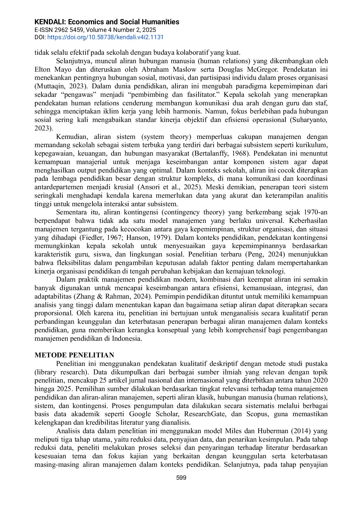 JURIS Peran Perbandingan Keunggulan dan Keterbatasan Penerapan Aliran dalam Kasus Manajemen Pendidikan