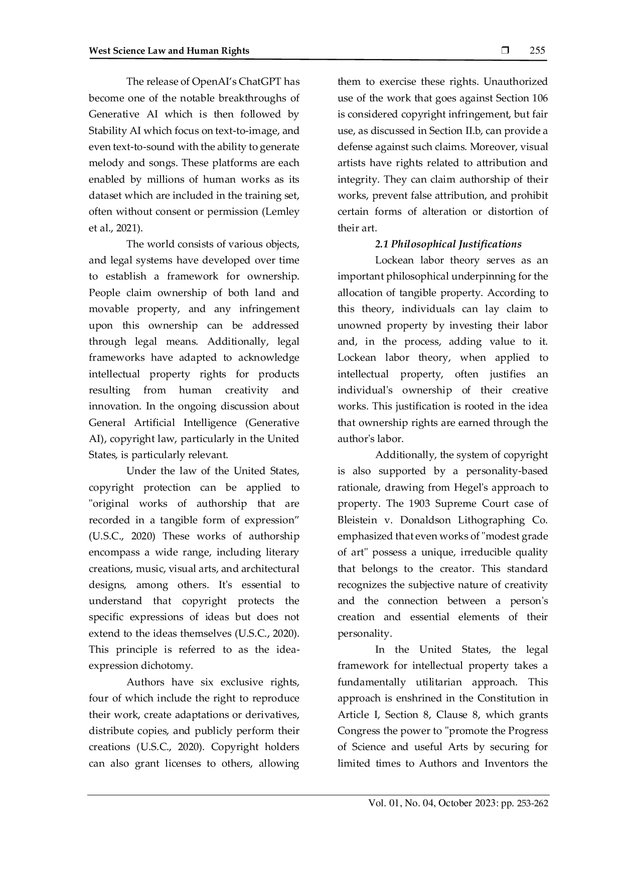 JURIS The Implication of Generative Artificial Intelligence towards Intellectual Property Rights Examining the Multifaceted Implications of Generative Artificial Intelligence on Intellectual Property Right