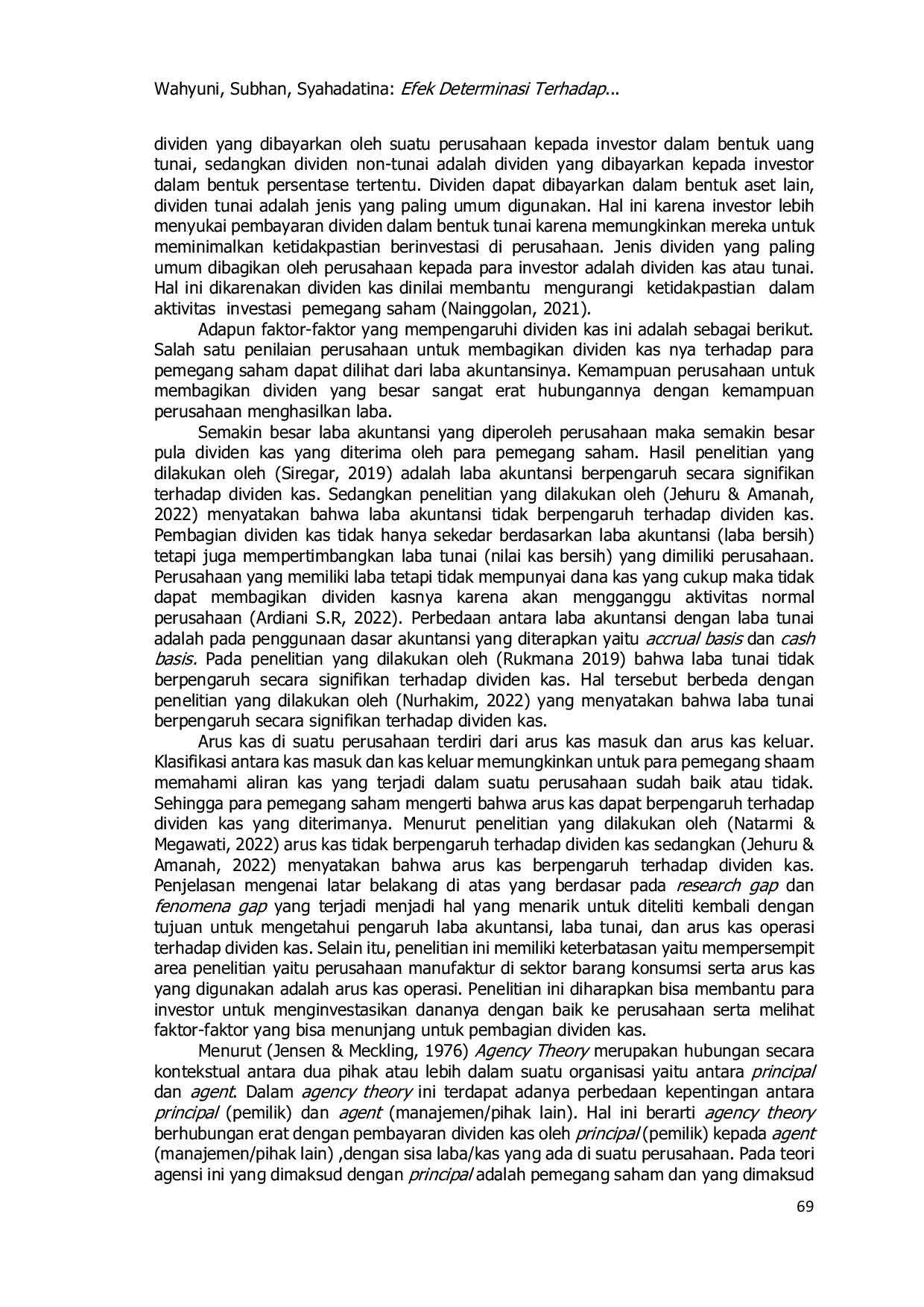 JURIS Efek Determinasi Terhadap Dividen Kas