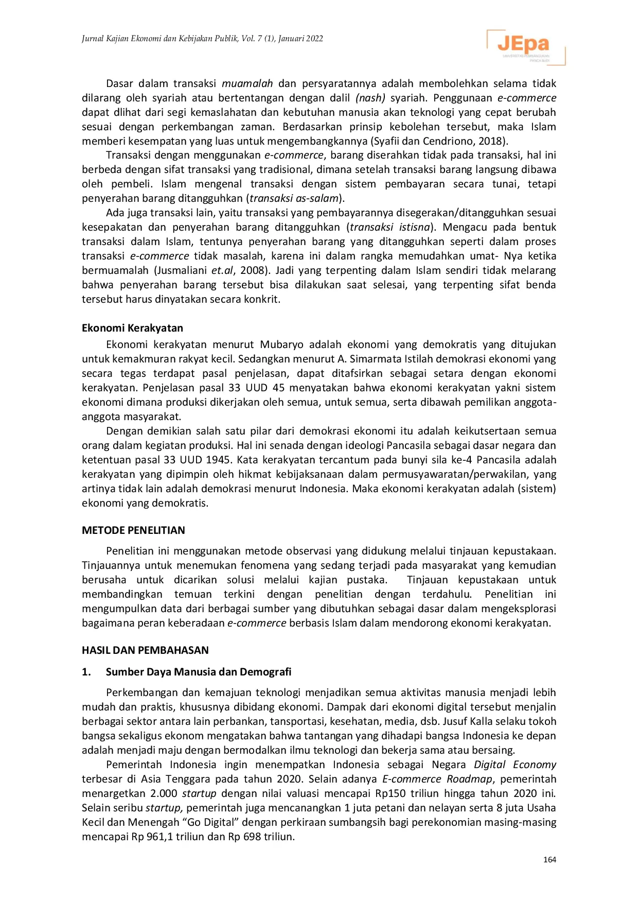 JURIS EAcCommerce Berbasis Penduduk Muslim Sebagai Pendorong Ekonomi Kerakyatan